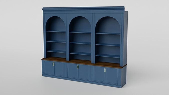 Arched Cabinet Bookshelf Display Case  3D model