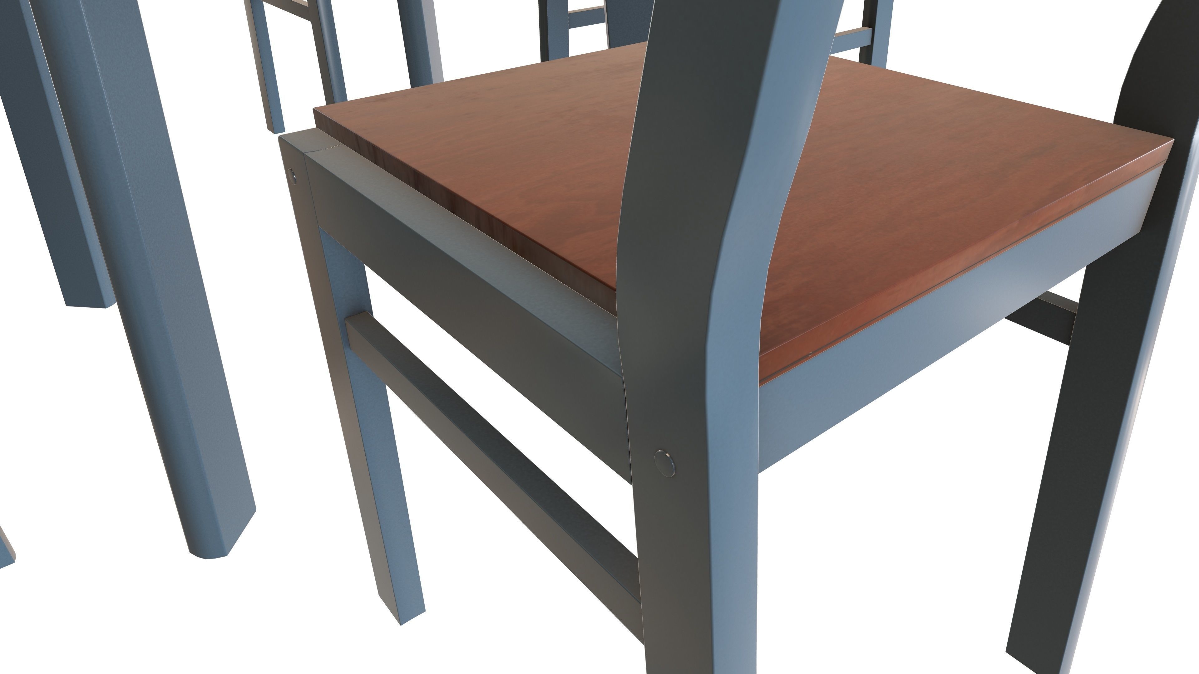 Dining Table with Chair 3d Model VR Low-poly 3D model_9