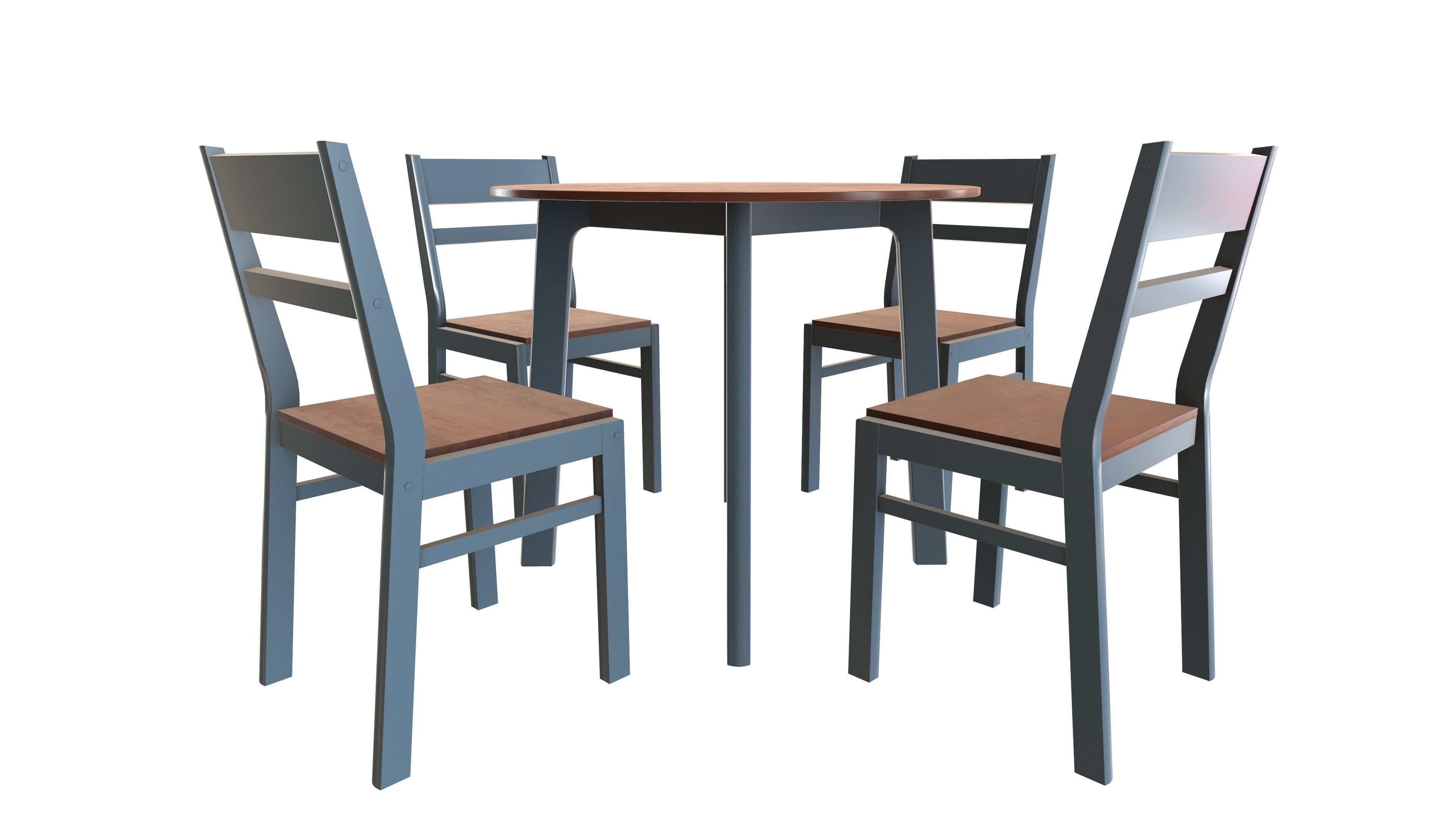 Dining Table with Chair 3d Model VR Low-poly 3D model_10