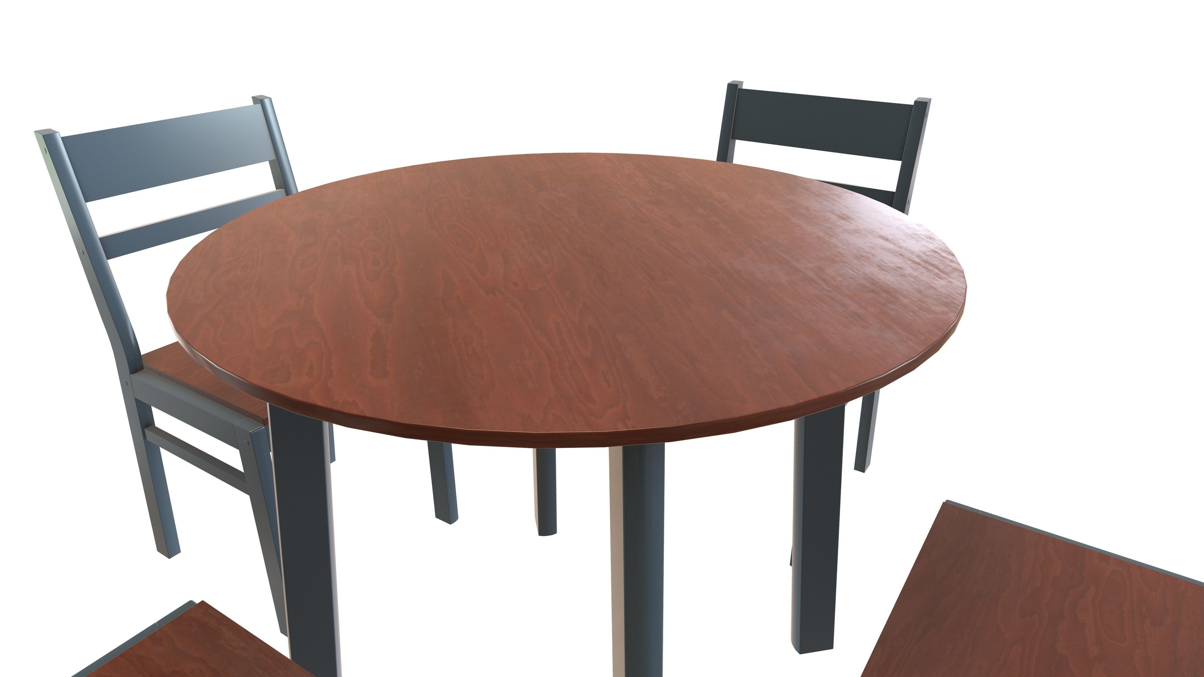 Dining Table with Chair 3d Model VR Low-poly 3D model_4