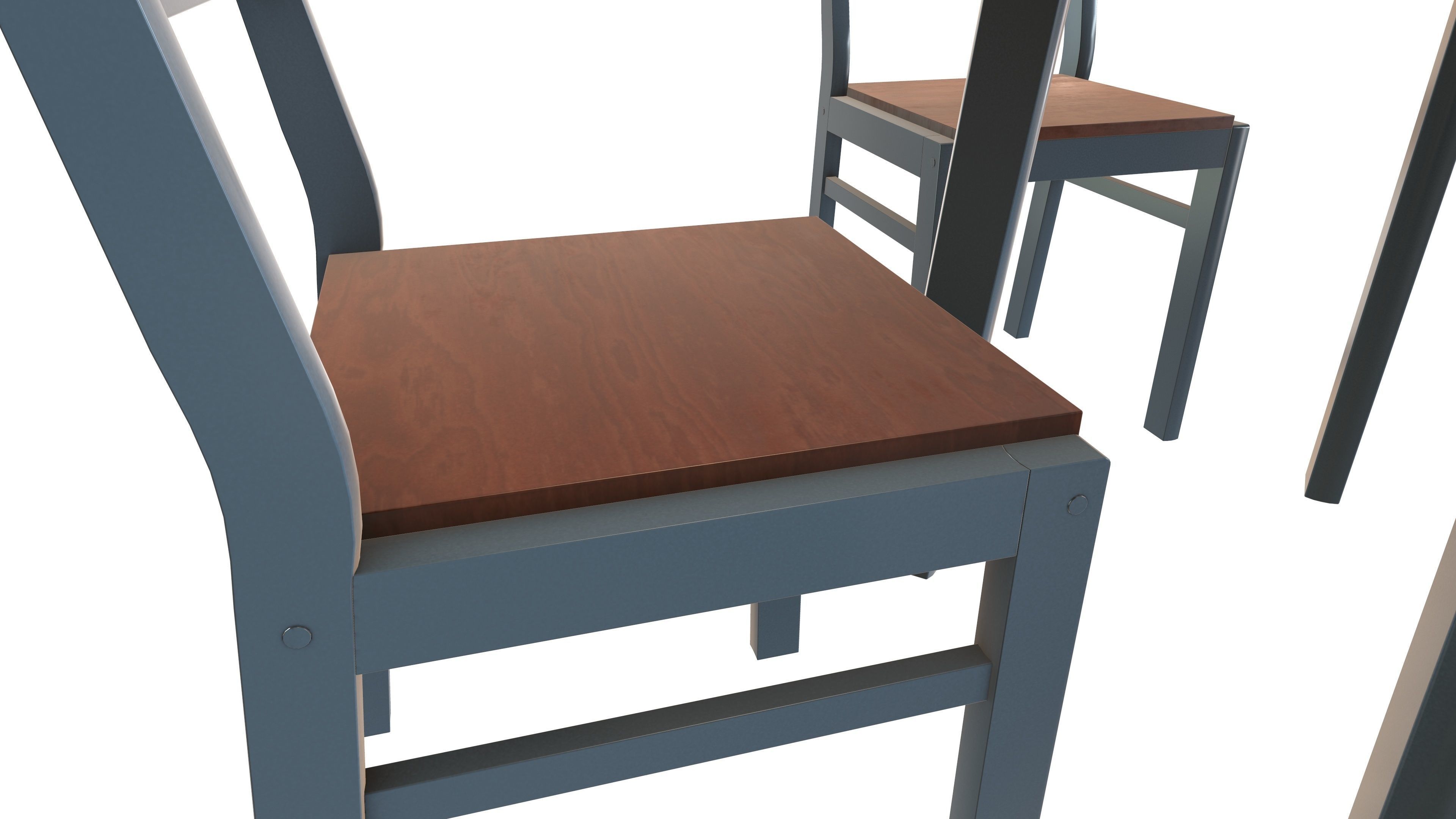 Dining Table with Chair 3d Model VR Low-poly 3D model_7