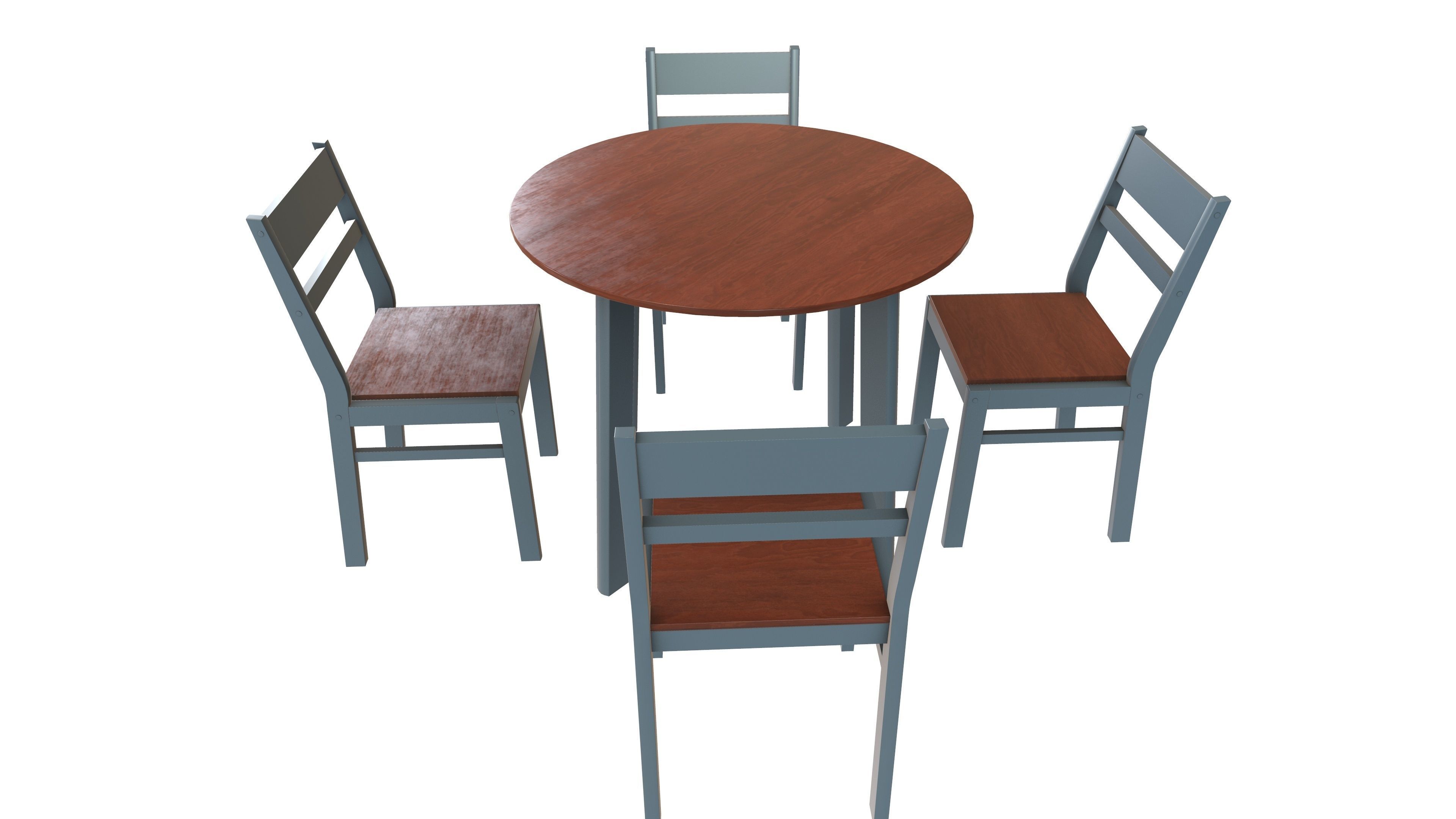Dining Table with Chair 3d Model VR Low-poly 3D model_2