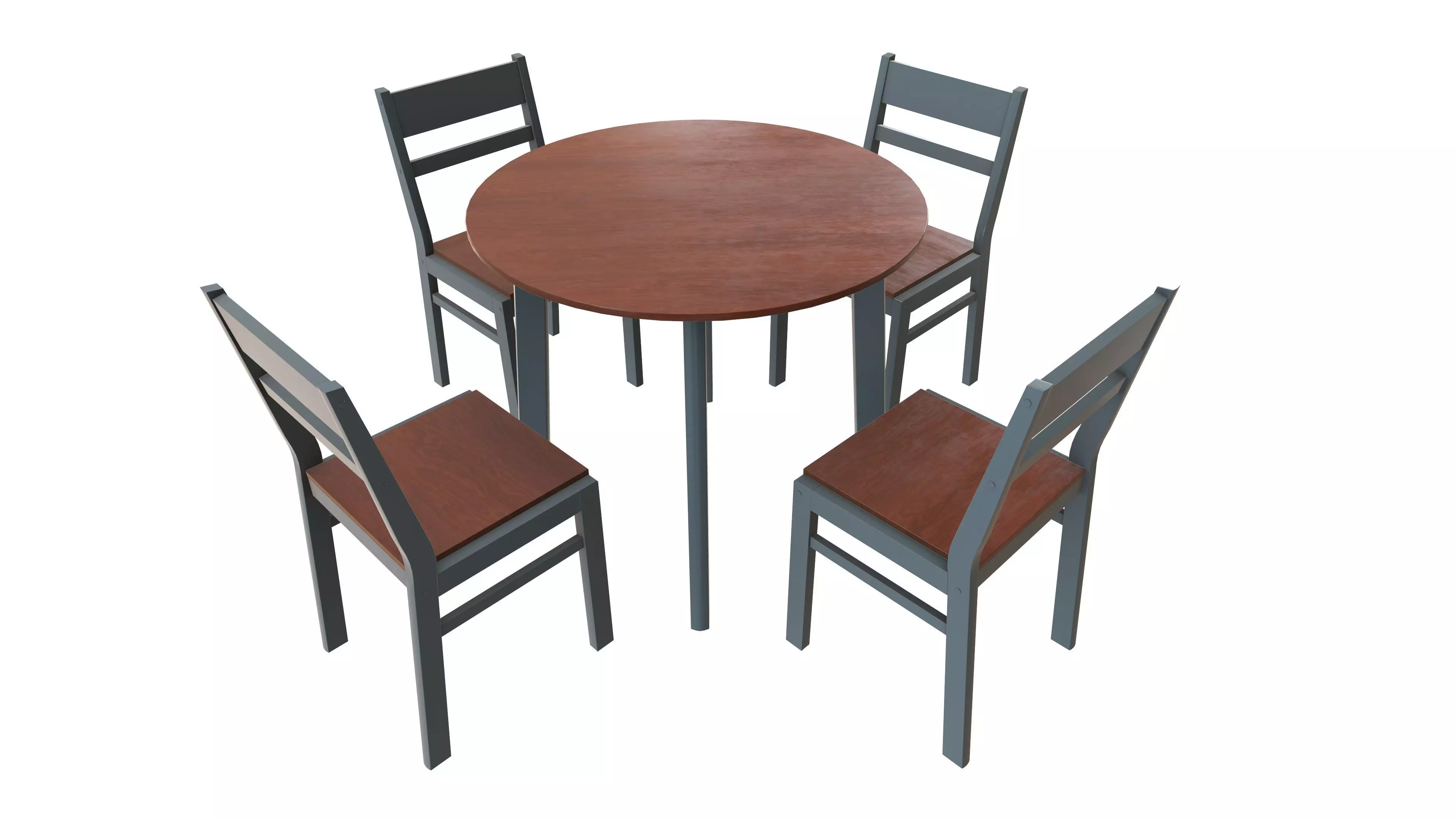 Dining Table with Chair 3d Model VR Low-poly 3D model_0