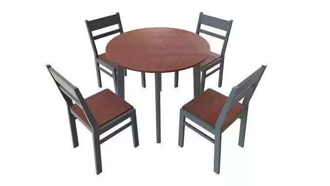 Dining Table with Chair 3d Model VR