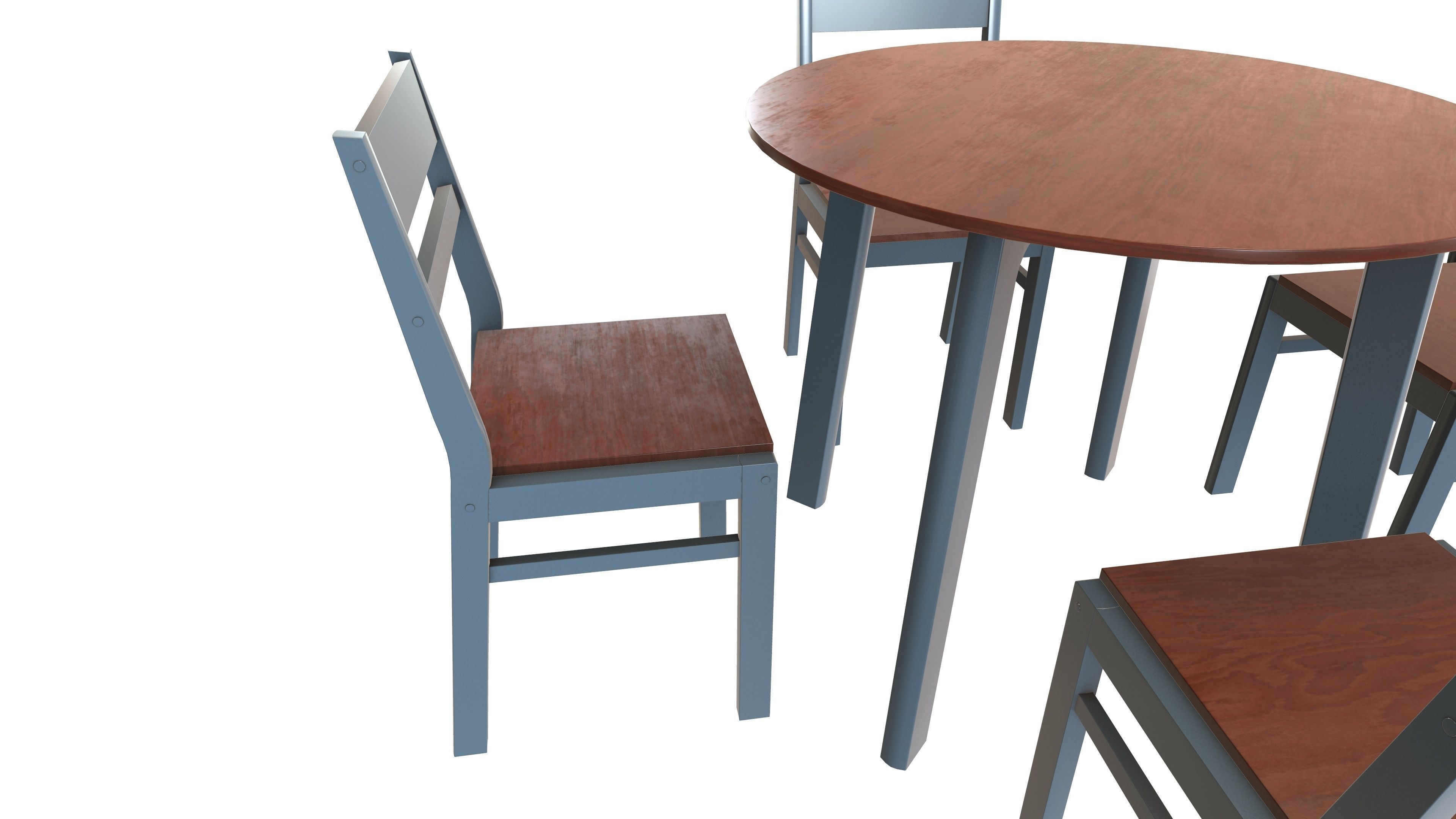 Dining Table with Chair 3d Model VR Low-poly 3D model_3
