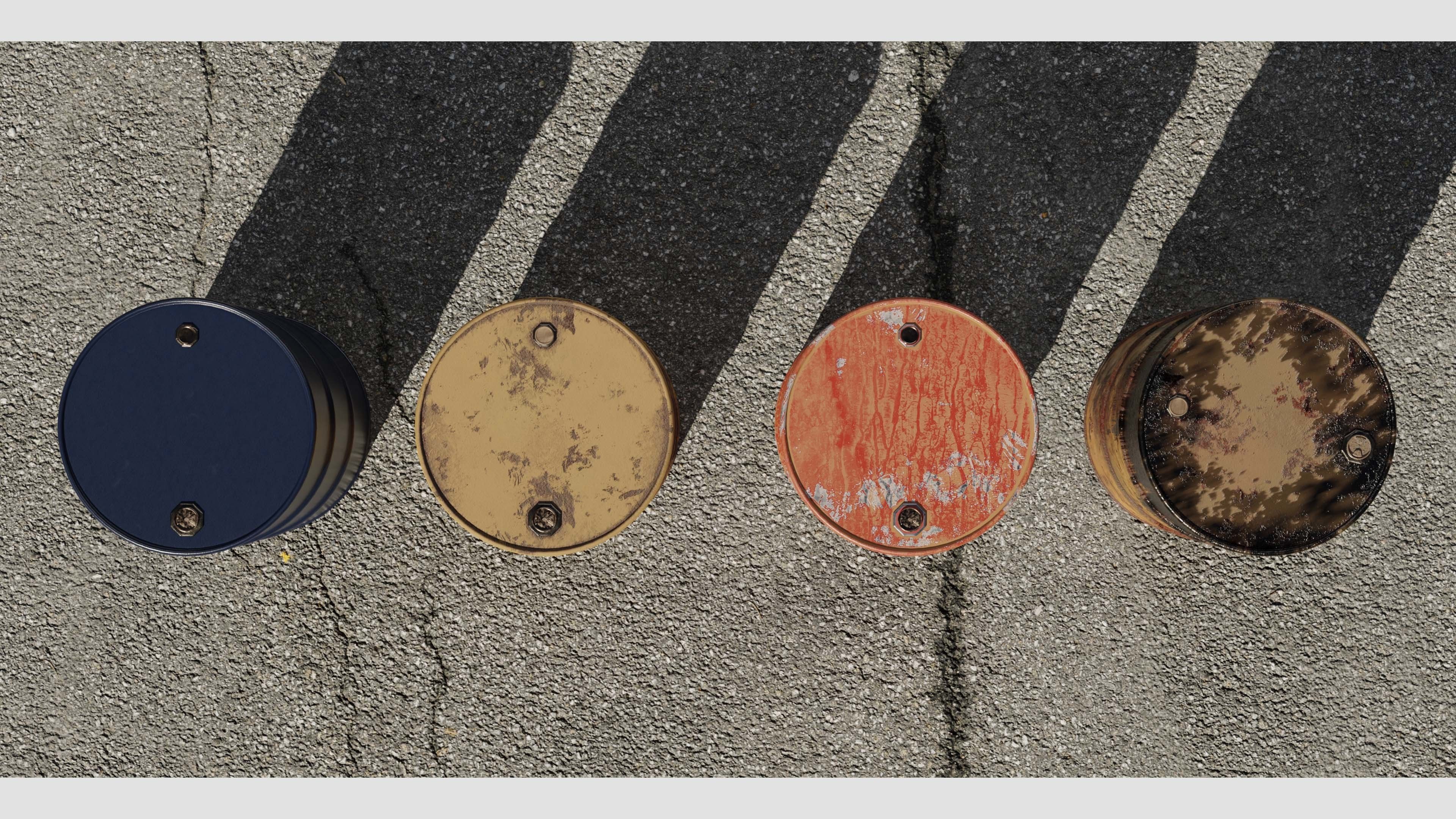 Metal Barrels Pack Low-poly 3D model_3