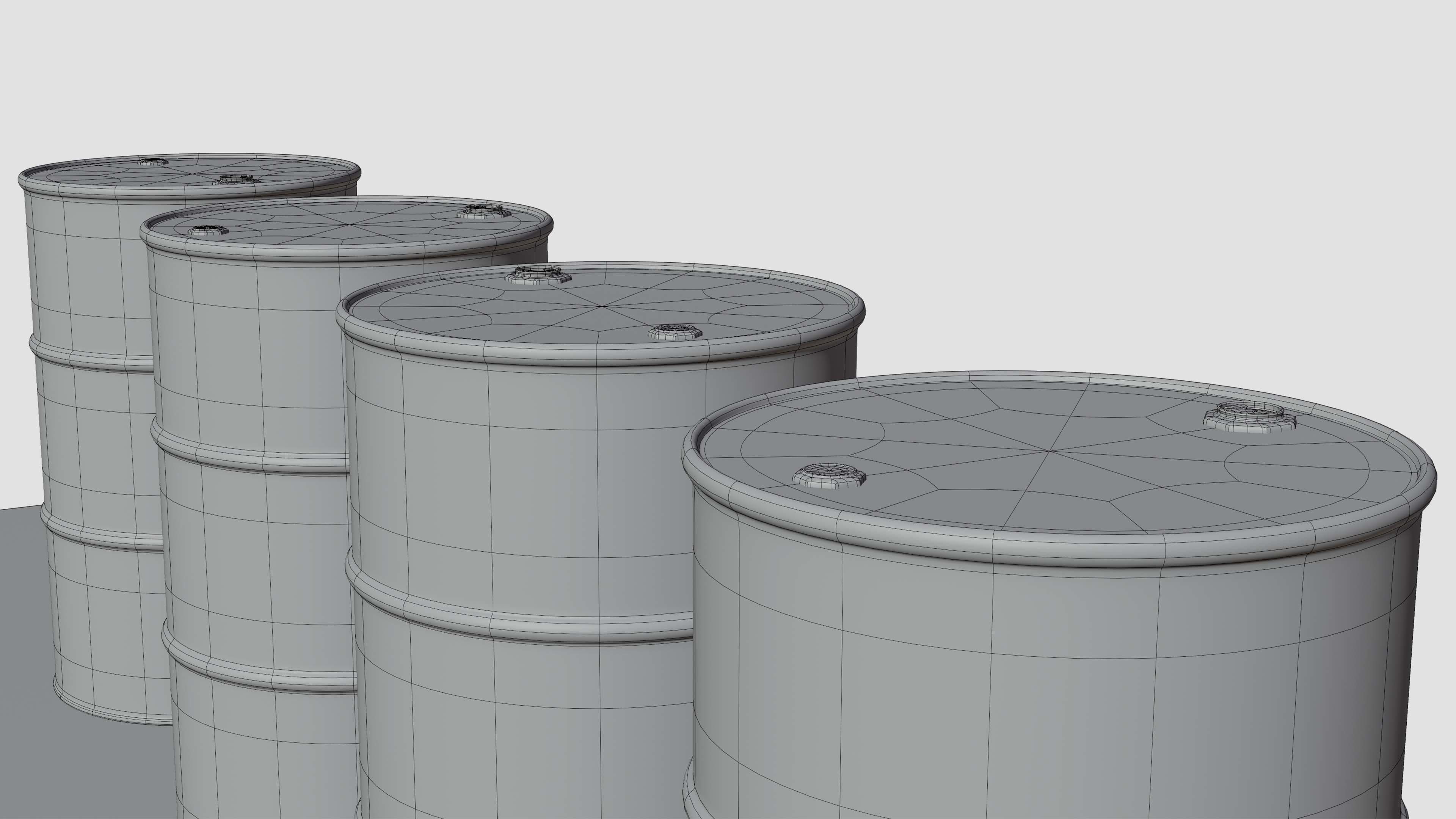 Metal Barrels Pack Low-poly 3D model_5