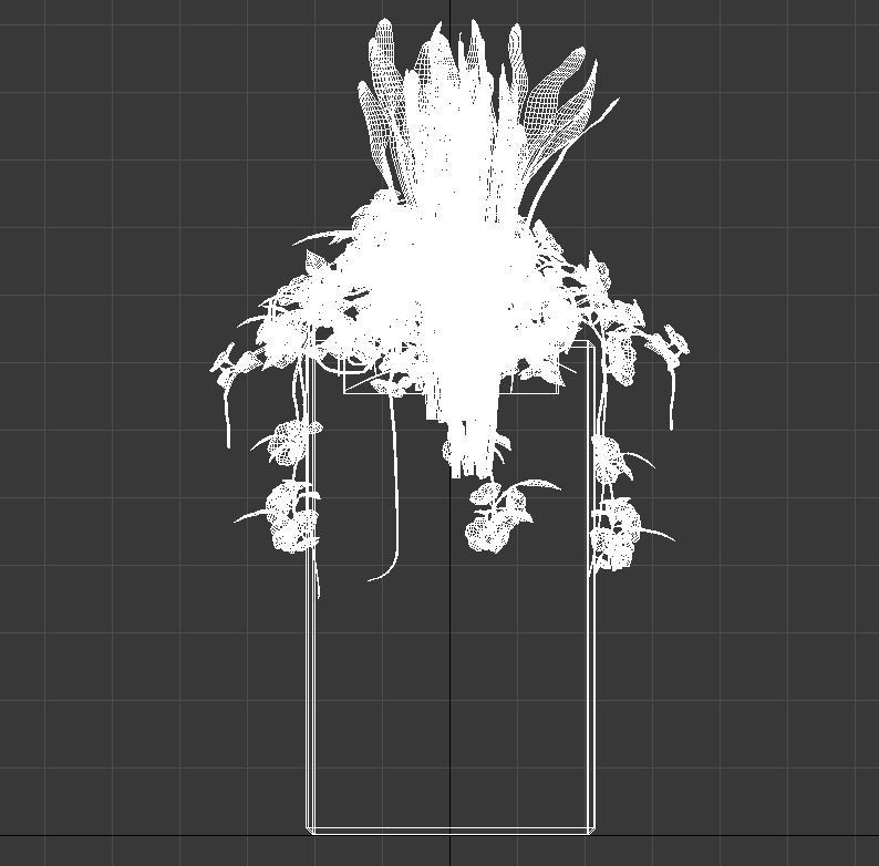 Concrete planter with plants 3D model_15