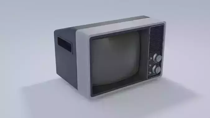 Vintage 2 Tone Box TV with 4K Textures Low-poly 3D model