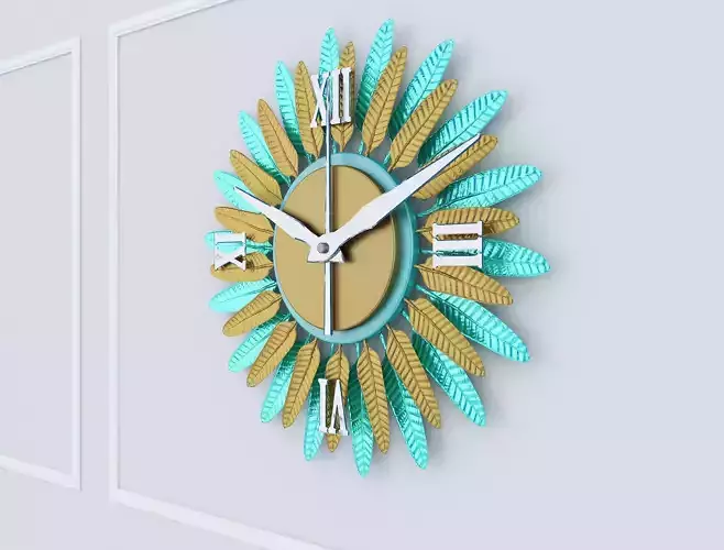 Decorative Metal Clock plants with gold  m9