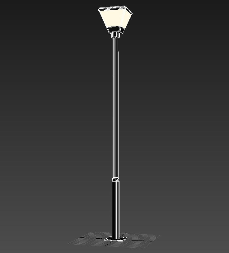 Outdoor lamp post solar 3D model_10