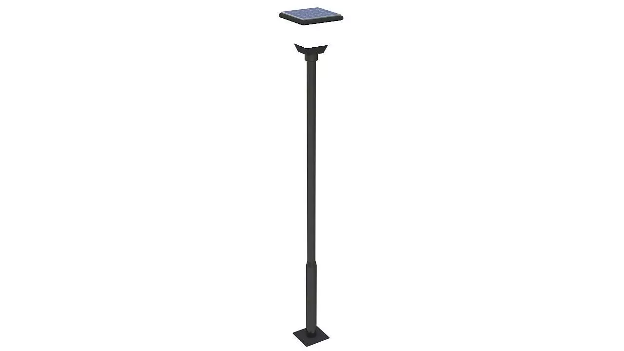 Outdoor lamp post solar 3D model_0