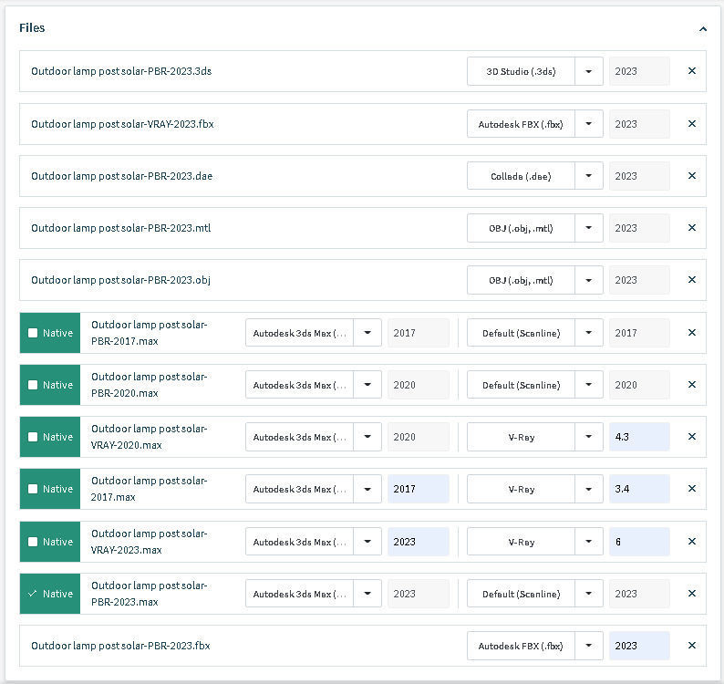 Outdoor lamp post solar 3D model_14