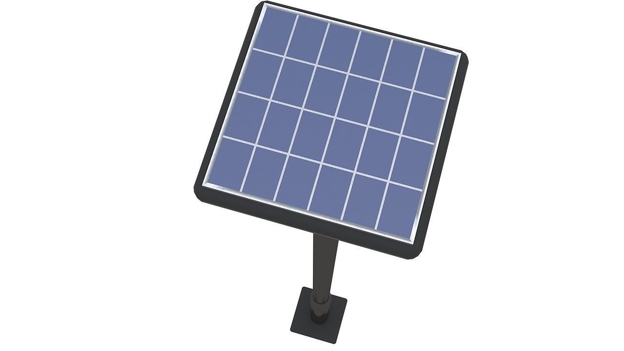 Outdoor lamp post solar 3D model_1