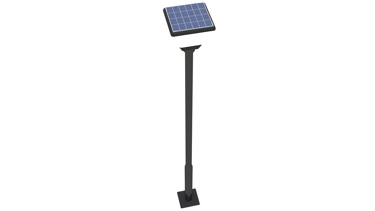 Outdoor lamp post solar 3D model_2