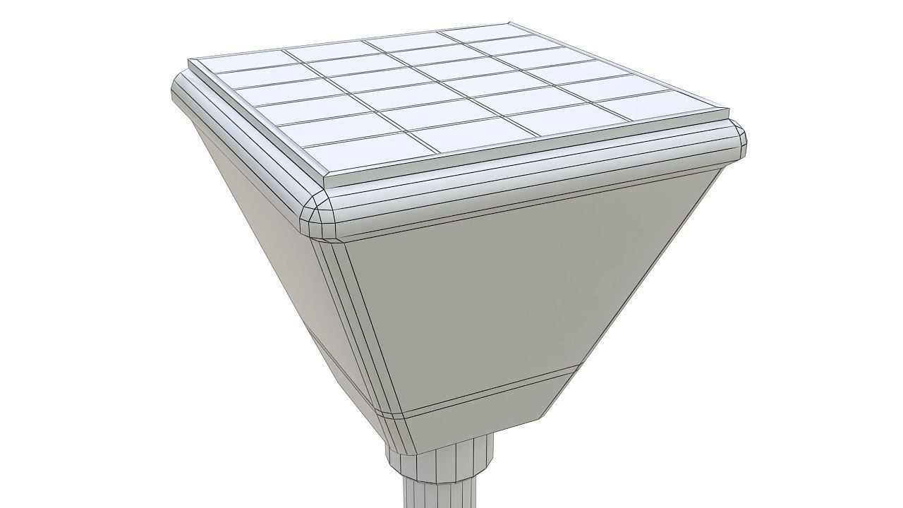 Outdoor lamp post solar 3D model_7