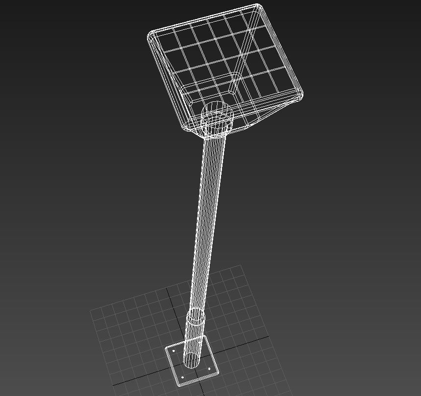 Outdoor lamp post solar 3D model_11