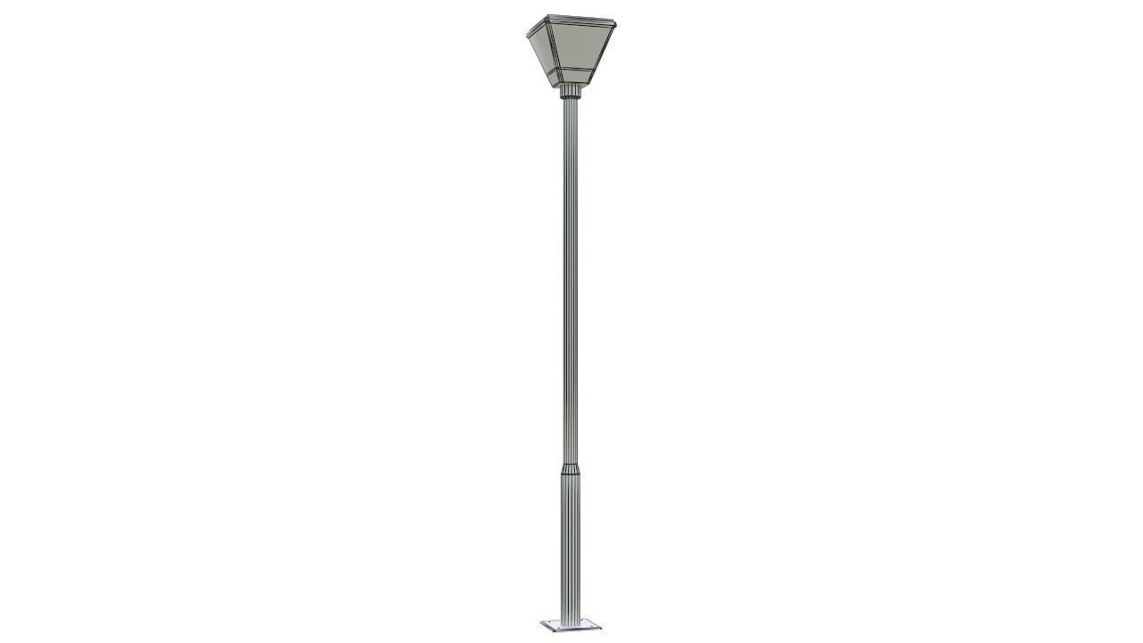 Outdoor lamp post solar 3D model_8
