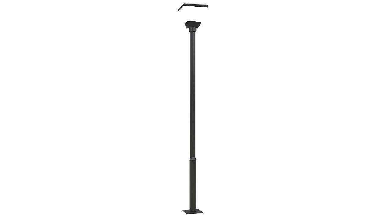 Outdoor lamp post solar 3D model_3
