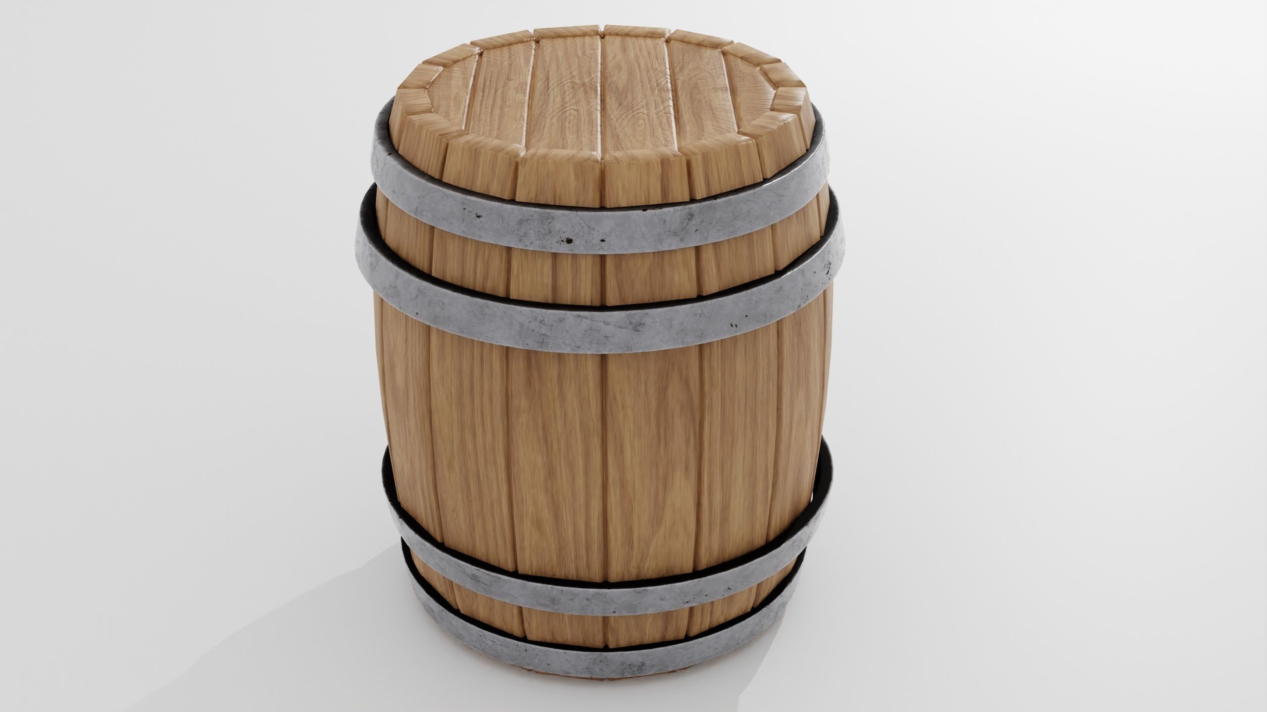 Wooden barrel 02 3D model_12