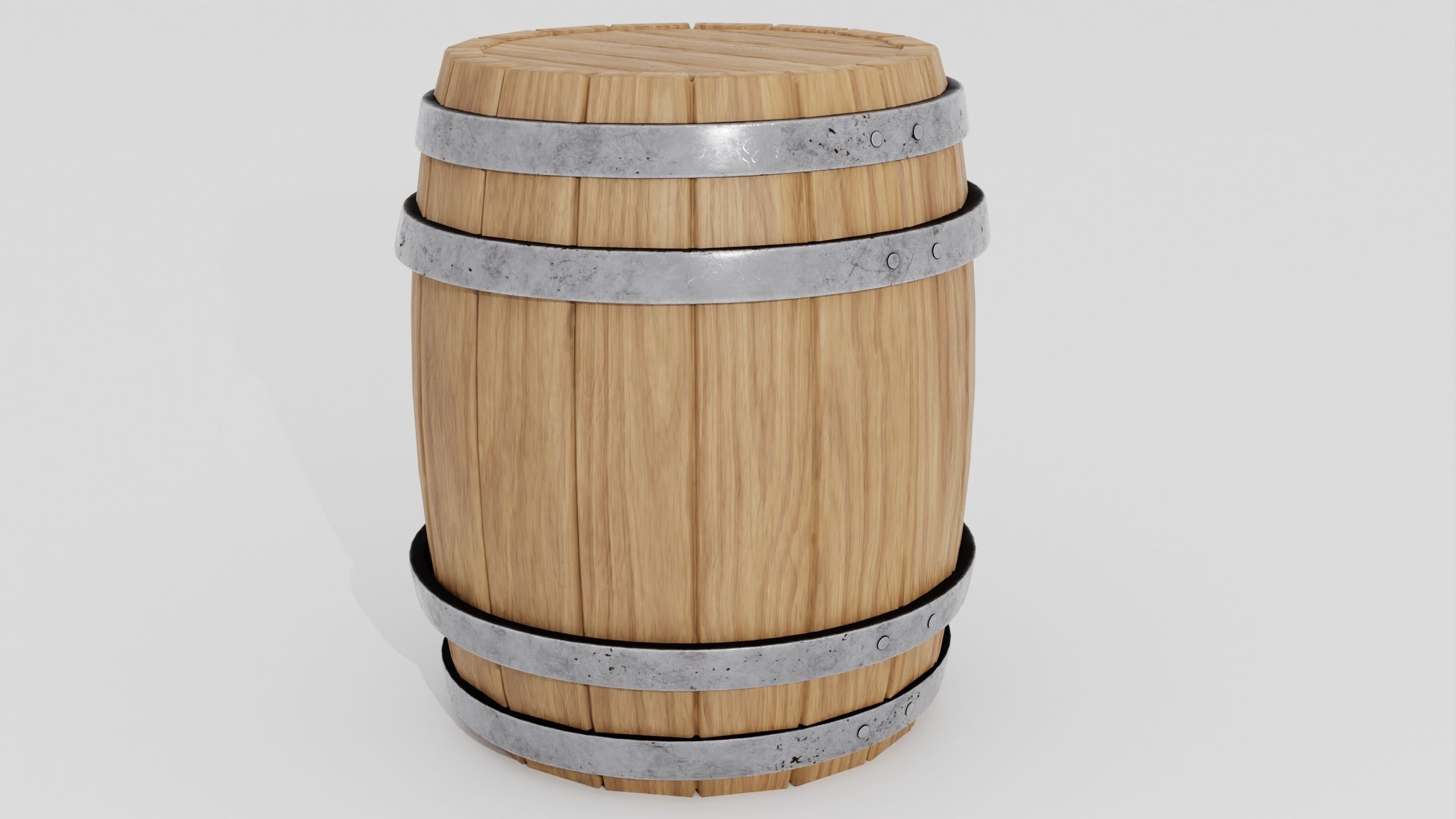 Wooden barrel 02 3D model_7