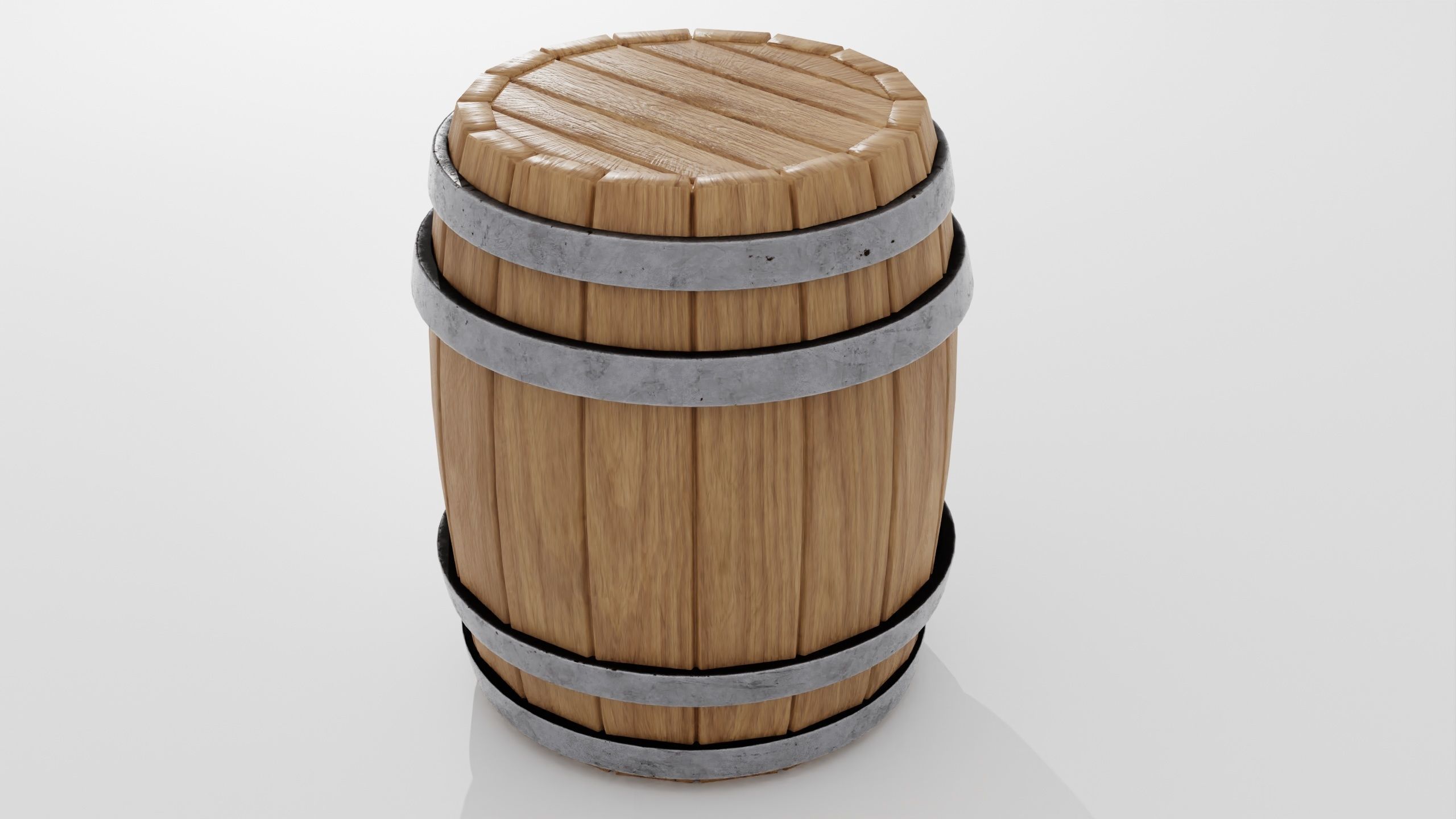 Wooden barrel 02 3D model_11
