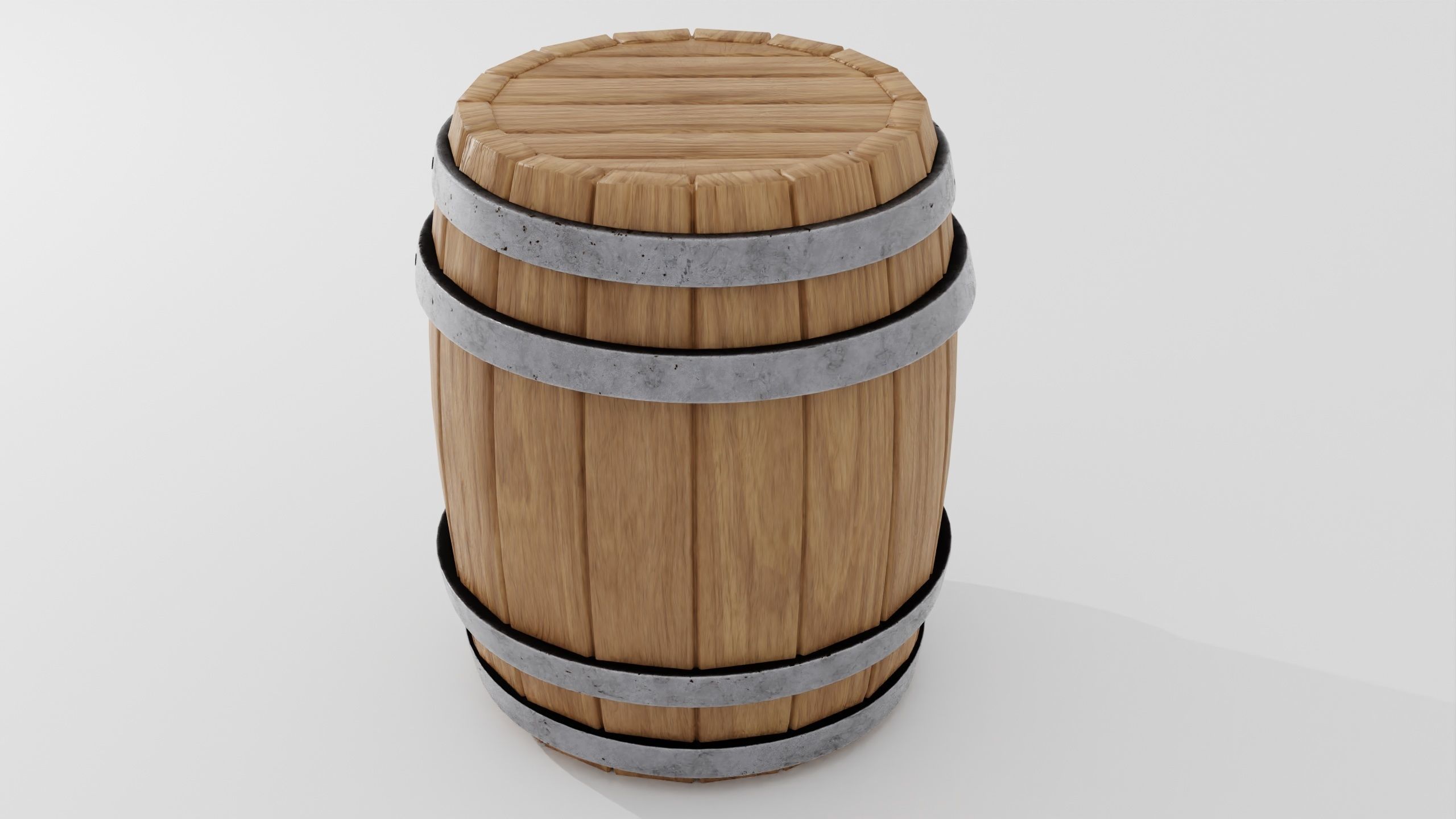 Wooden barrel 02 3D model_10