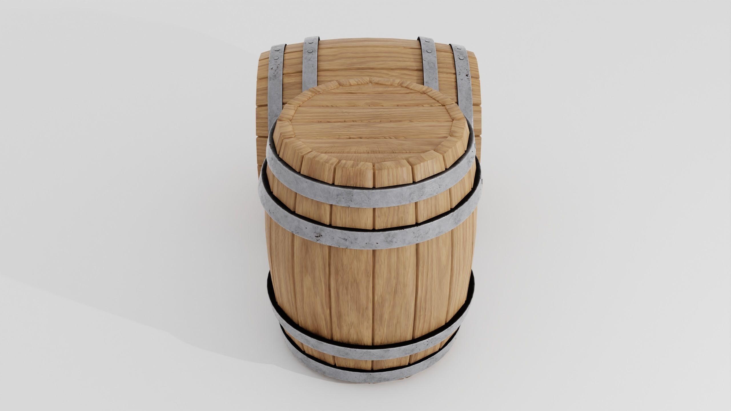 Wooden barrel 02 3D model_29