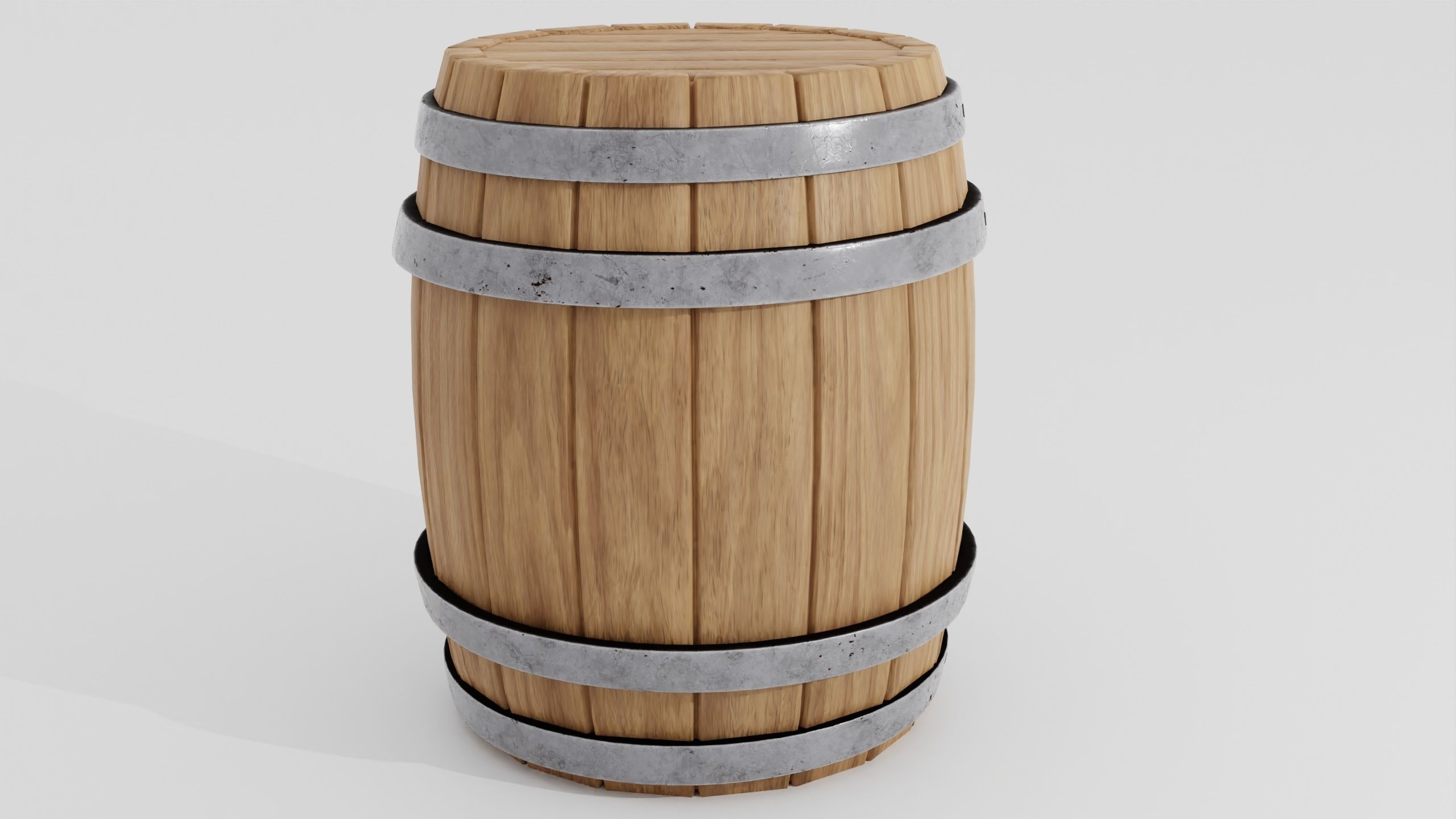 Wooden barrel 02 3D model_6
