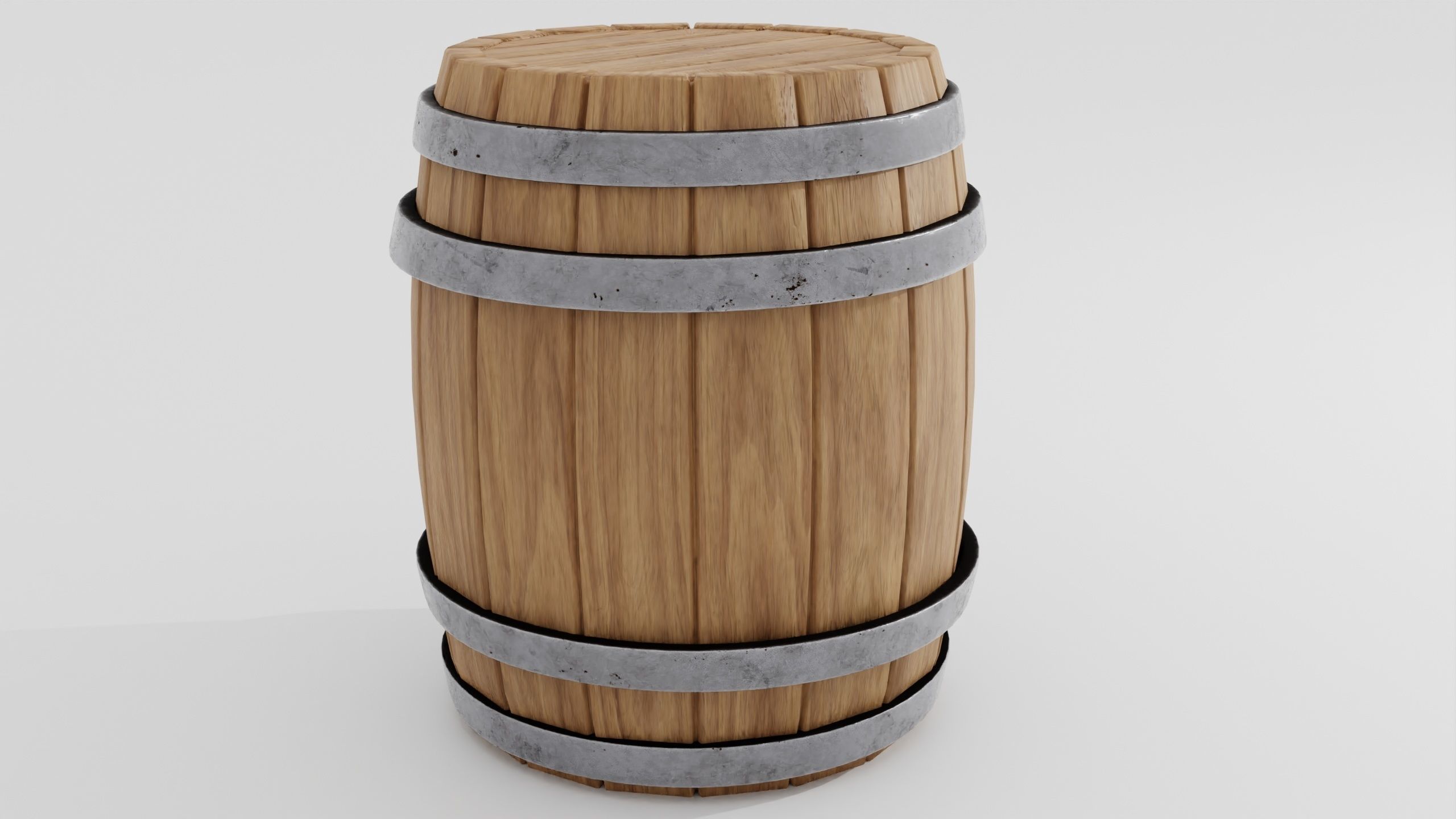 Wooden barrel 02 3D model_5