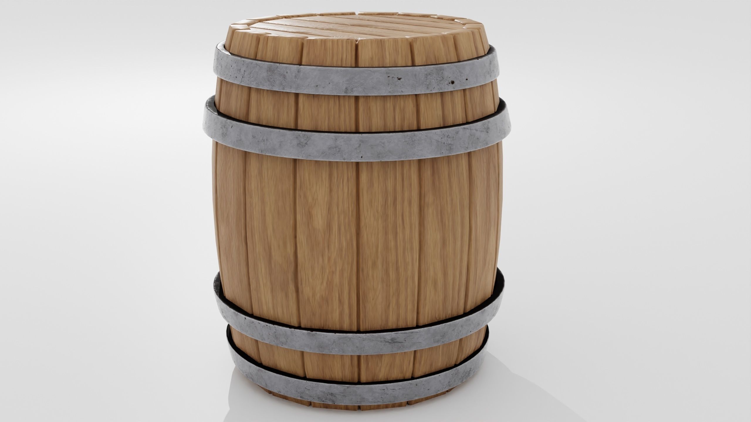 Wooden barrel 02 3D model_3