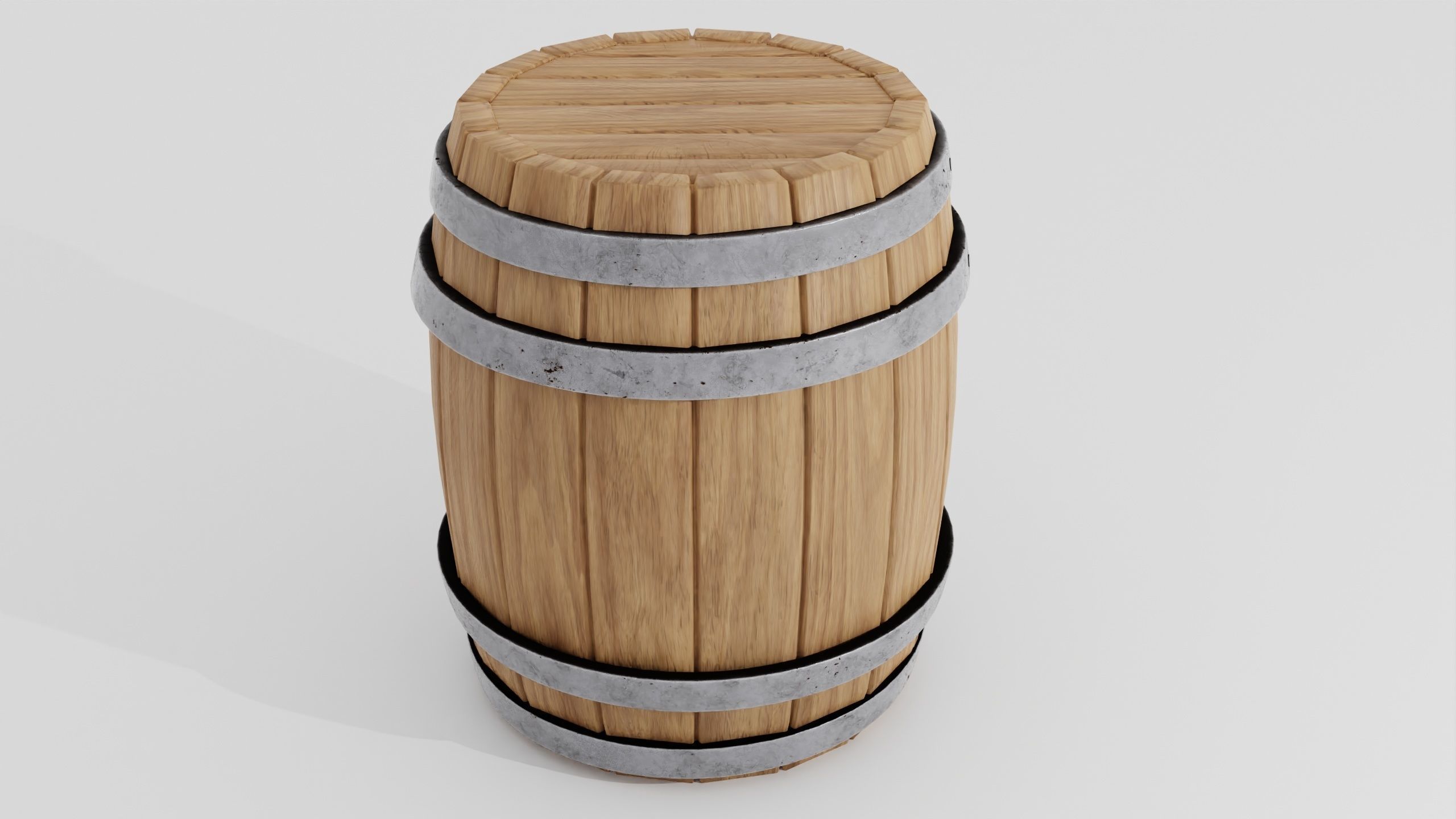 Wooden barrel 02 3D model_14
