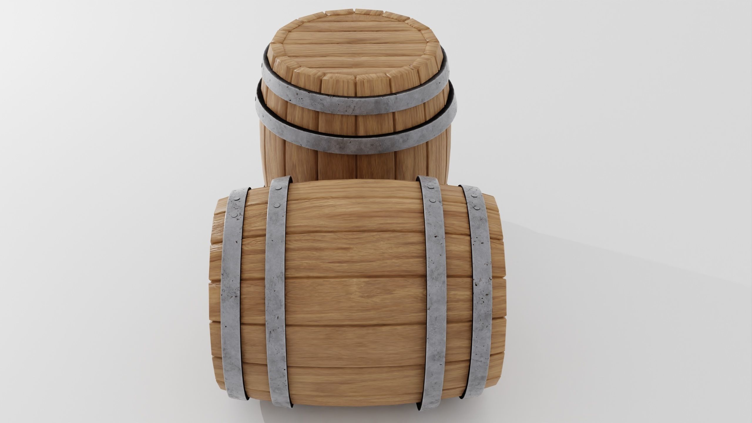 Wooden barrel 02 3D model_25