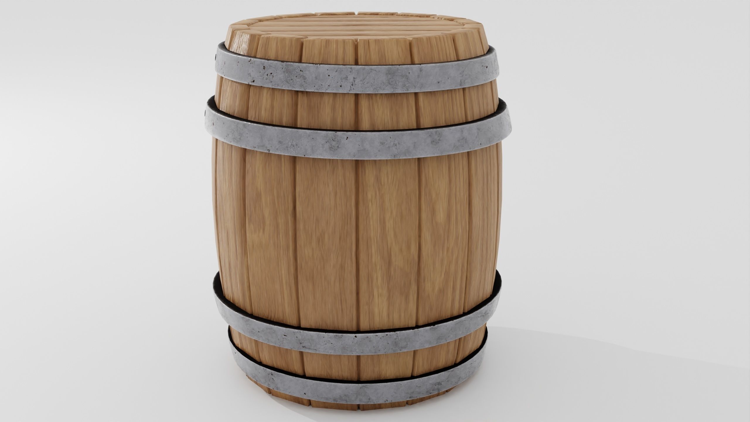 Wooden barrel 02 3D model_2
