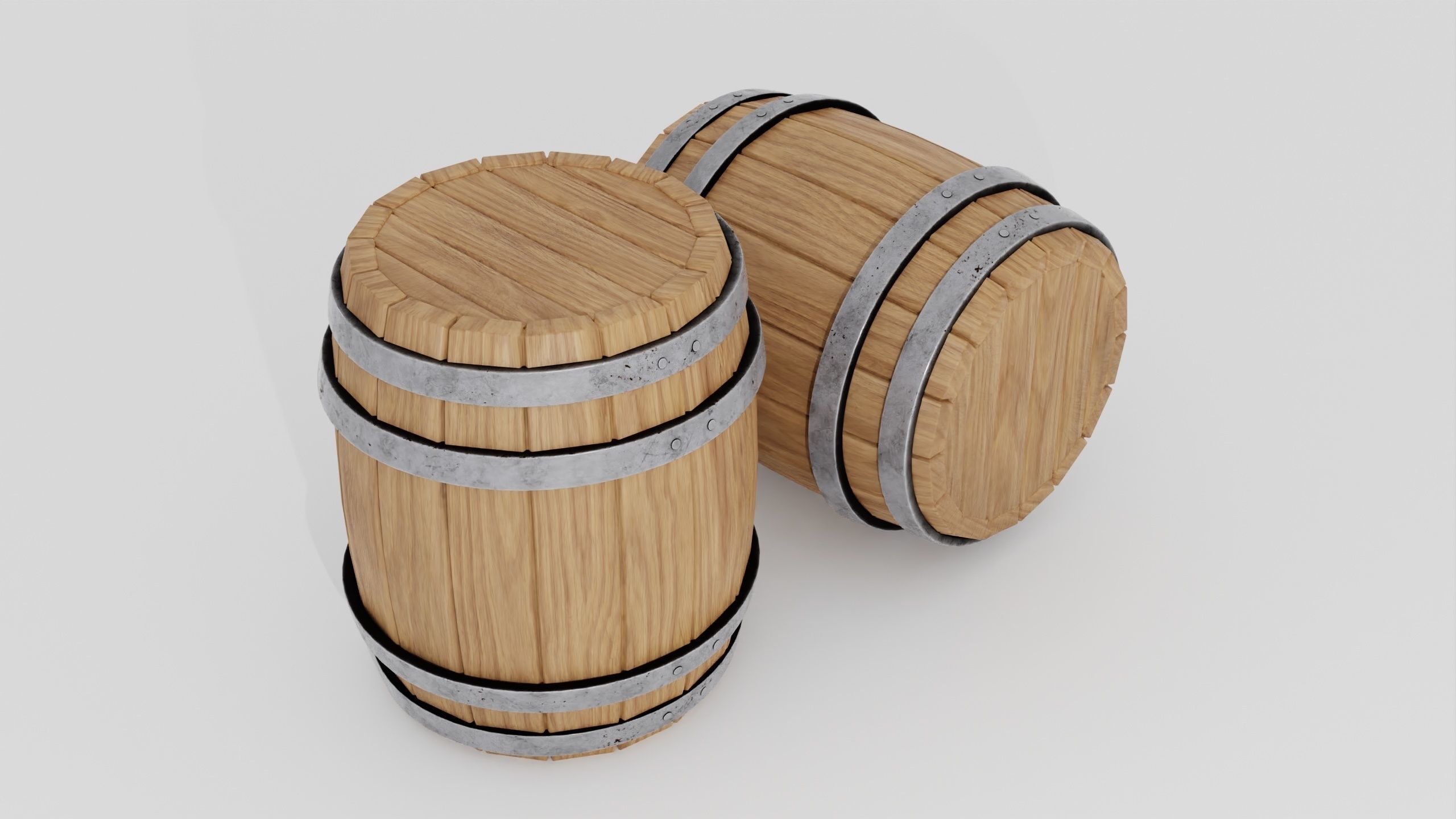 Wooden barrel 02 3D model_30