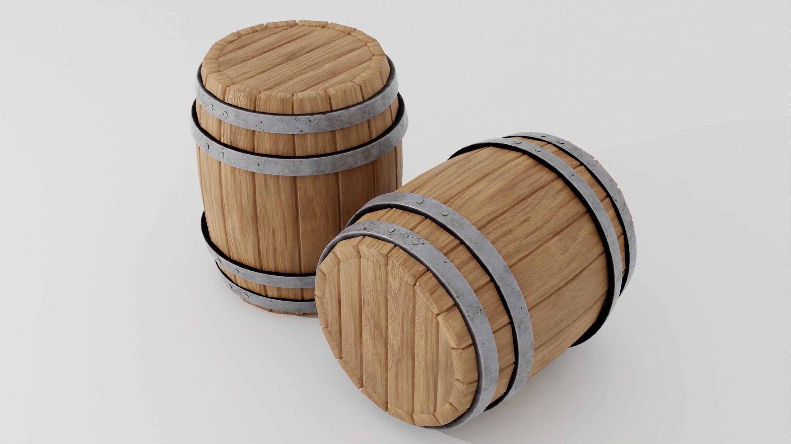 Wooden barrel 02 3D model_24