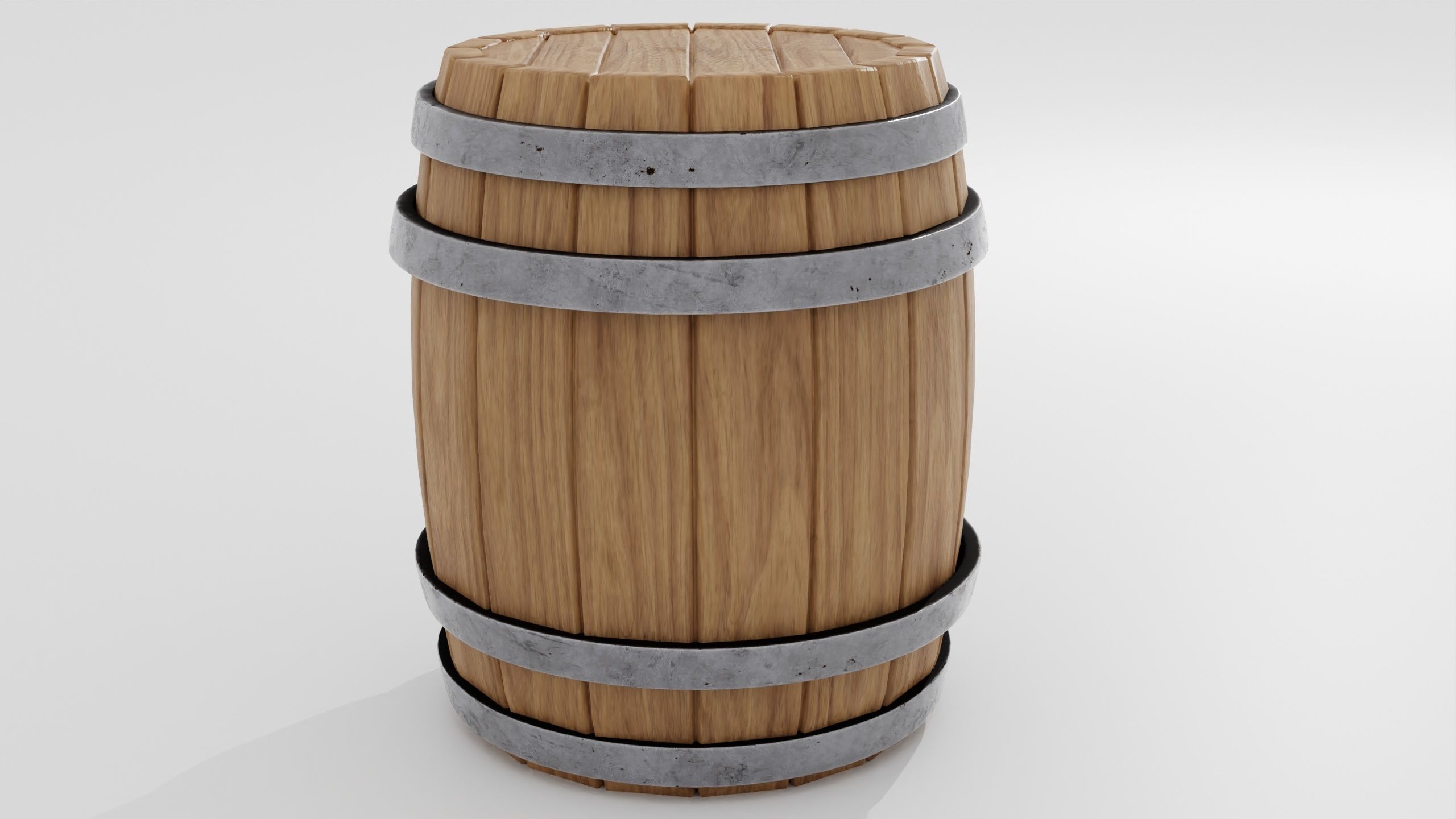 Wooden barrel 02 3D model_4