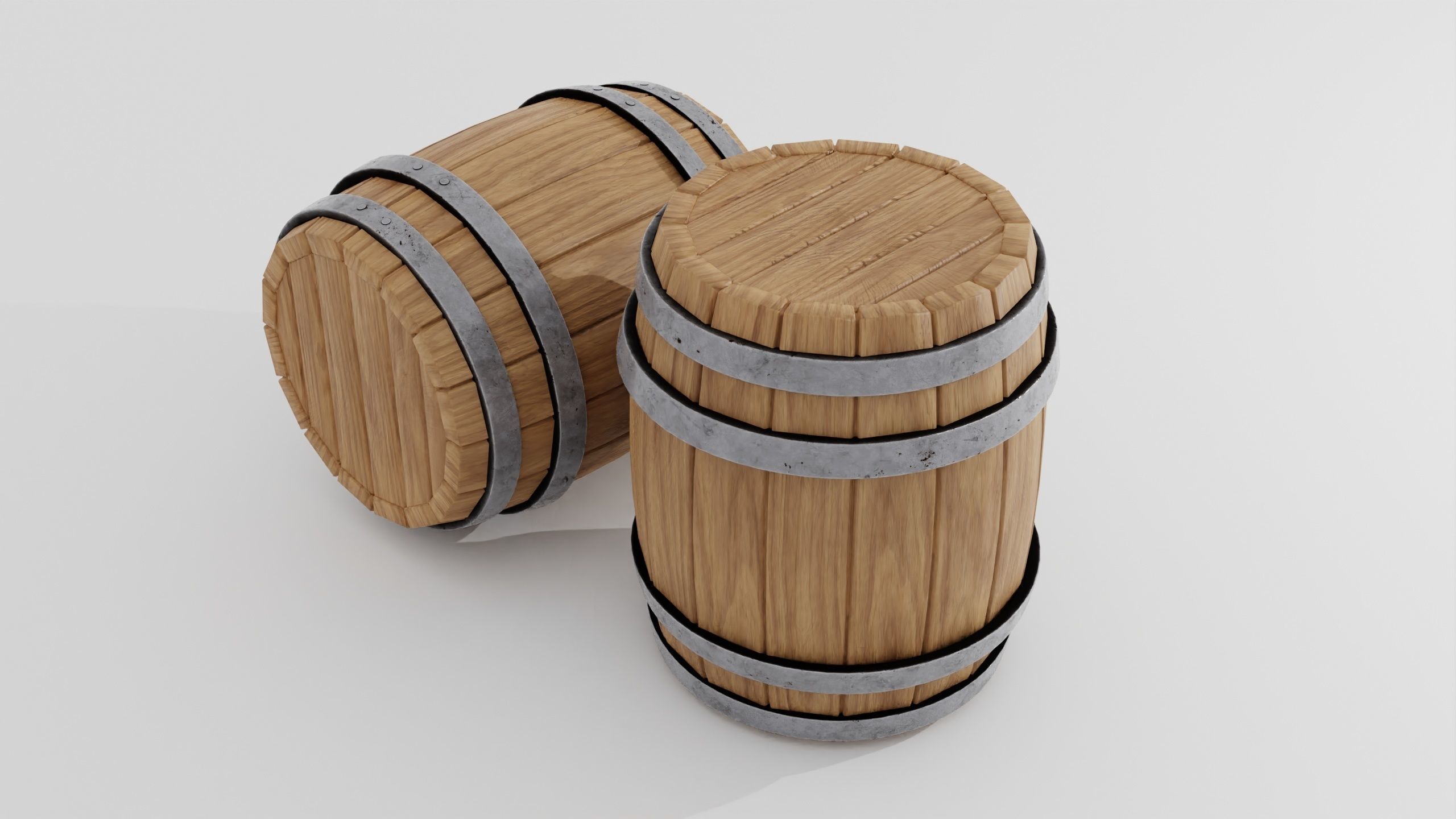 Wooden barrel 02 3D model_28