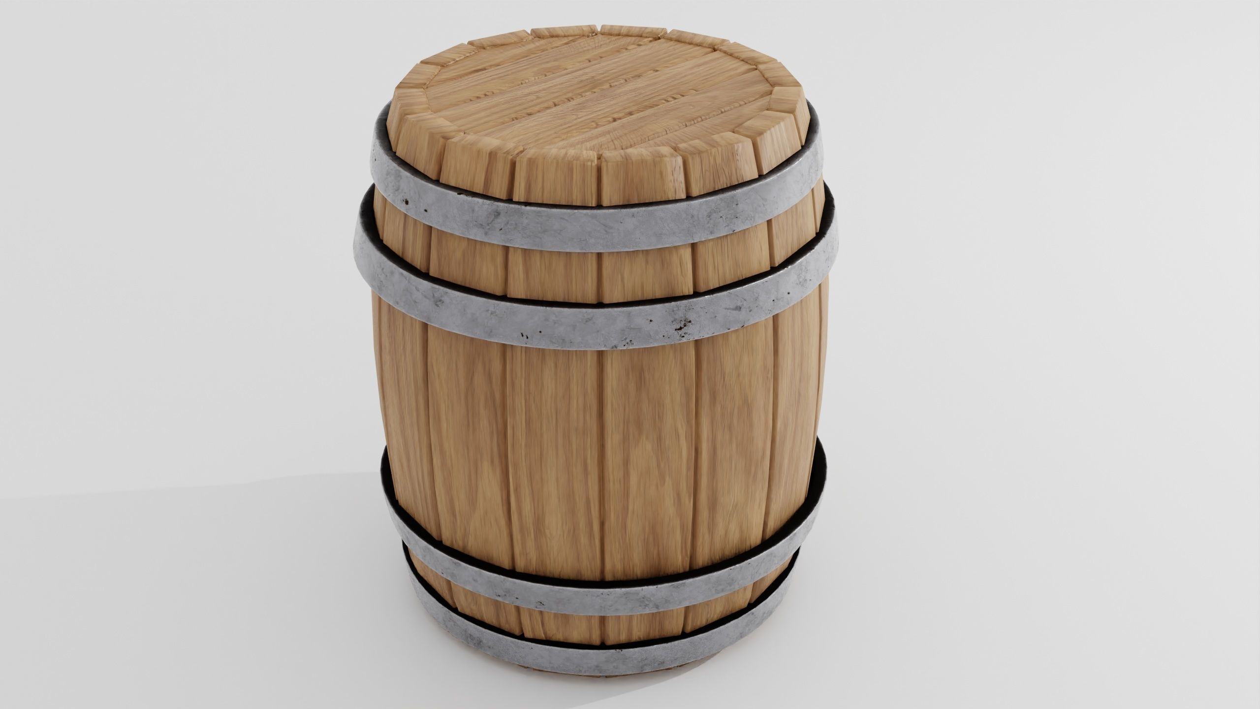 Wooden barrel 02 3D model_13