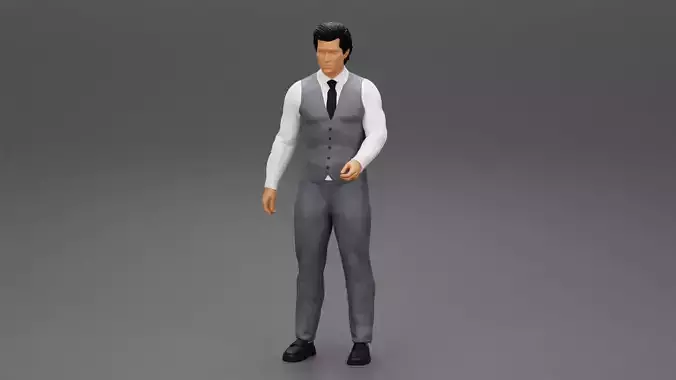 Man Wearing Suit and Standing in a Fashion