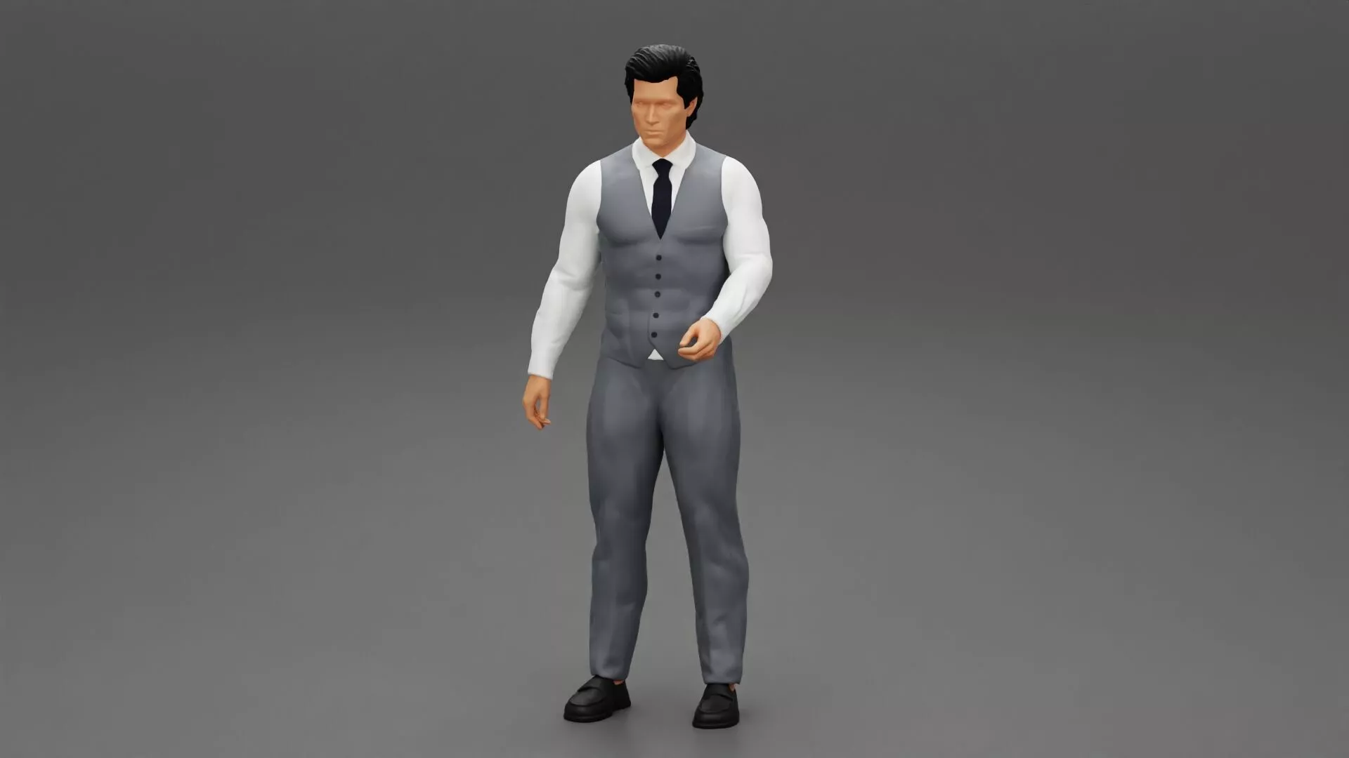 Man Wearing Suit and Standing in a Fashion 3D print model