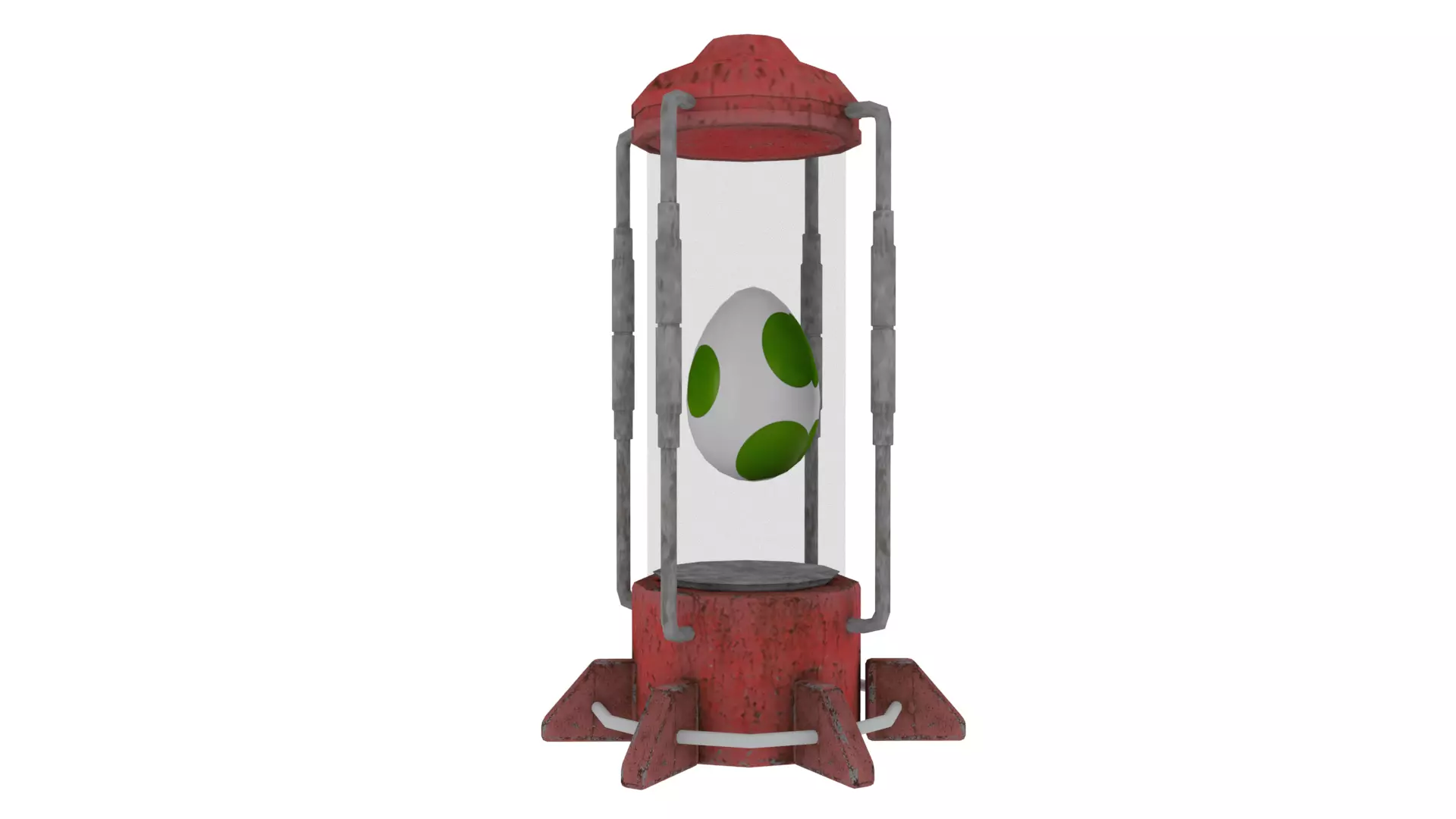 Incubator robot with ball in it Low-poly 3D model_0