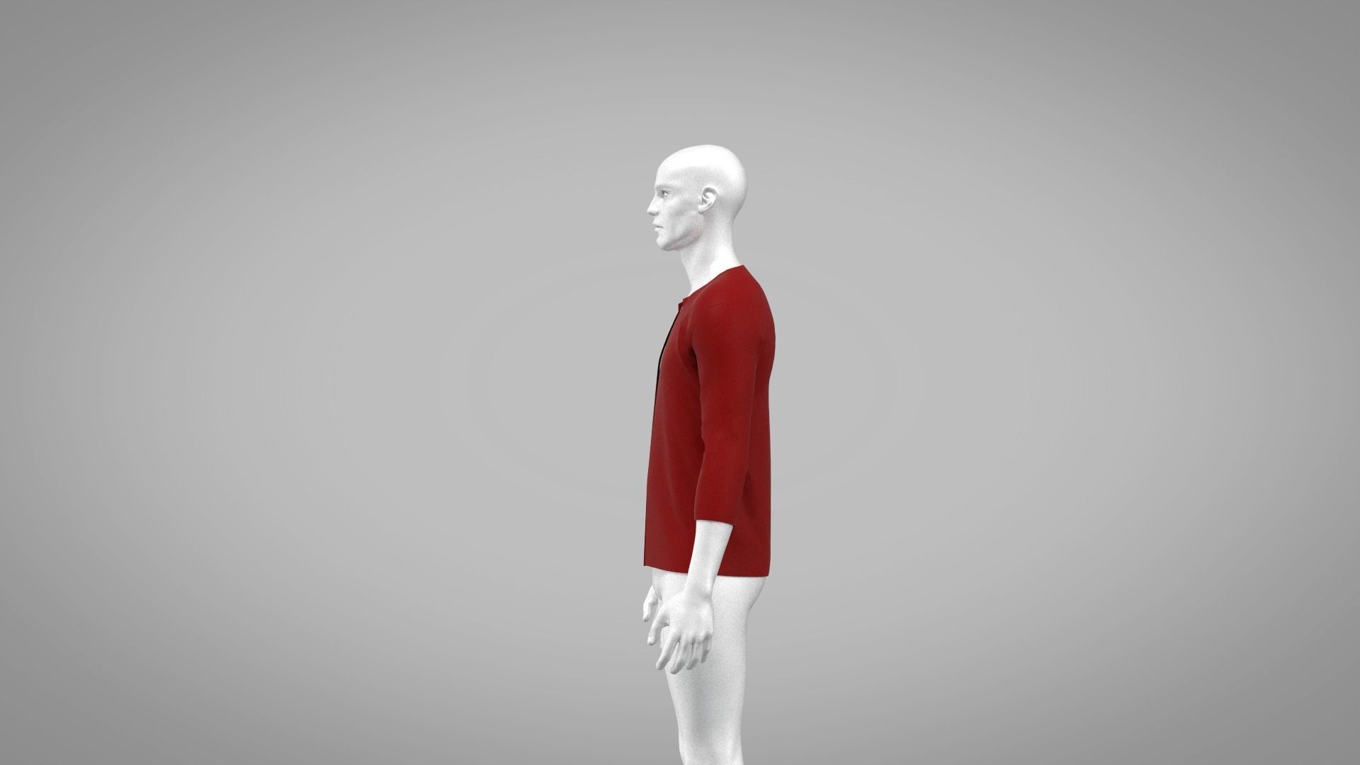 jacket mannequin wearing sweater Low-poly 3D model_5