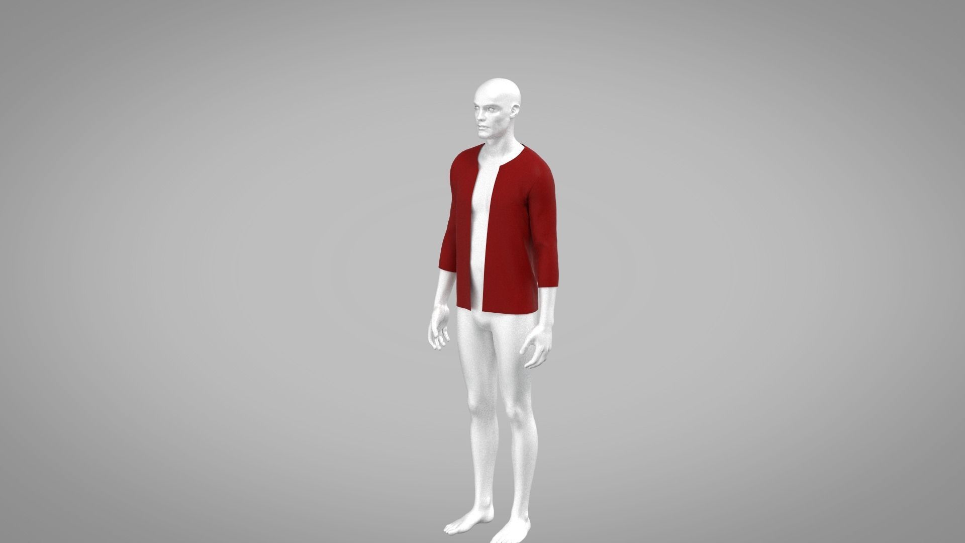 jacket mannequin wearing sweater Low-poly 3D model_9