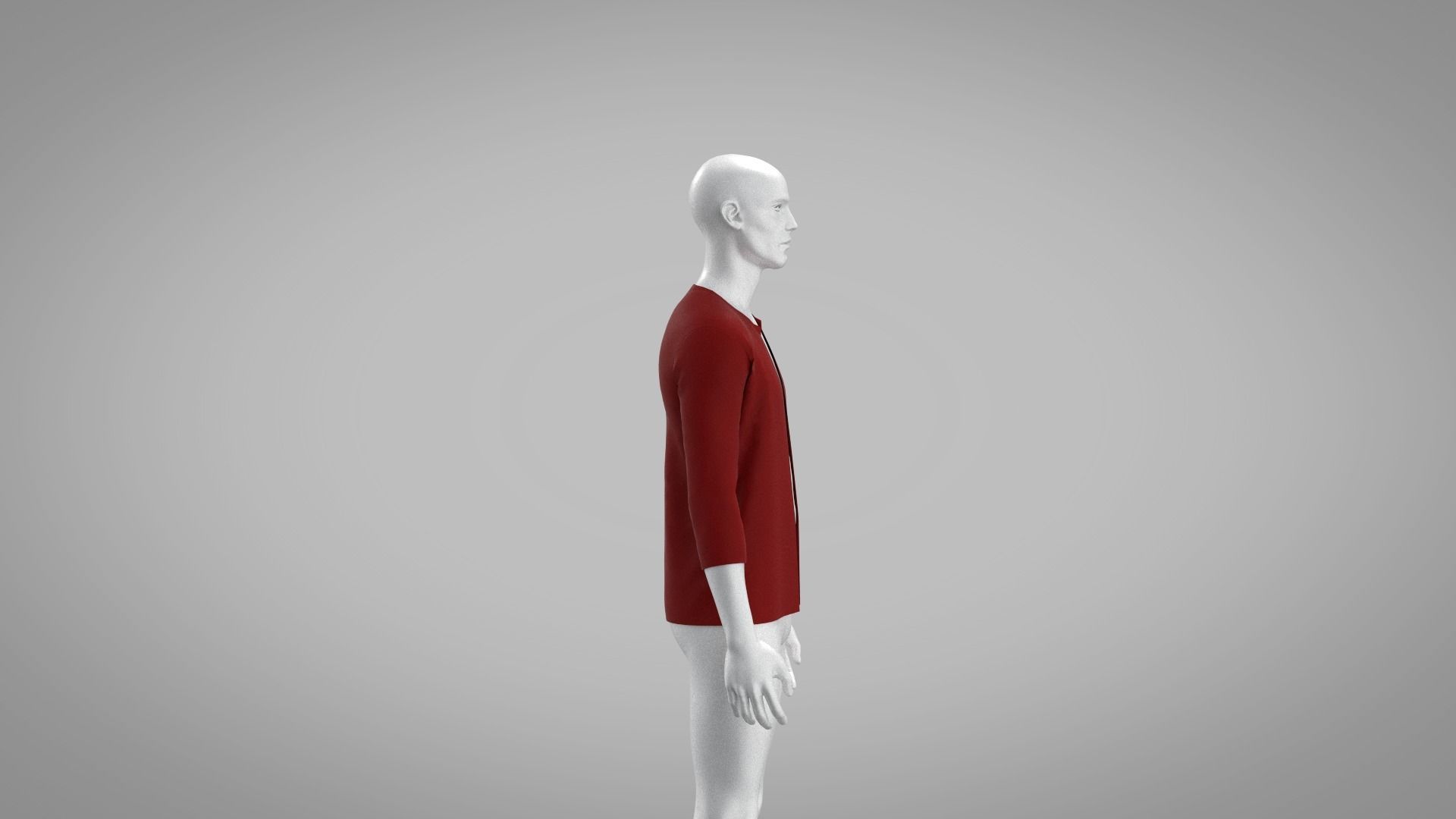 jacket mannequin wearing sweater Low-poly 3D model_6