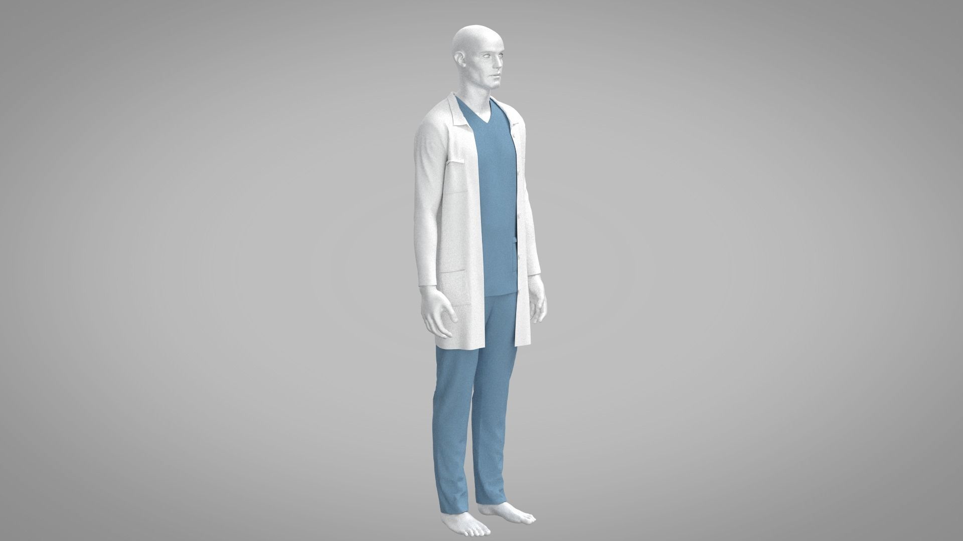 Doctor Cloth Low-poly 3D model_2