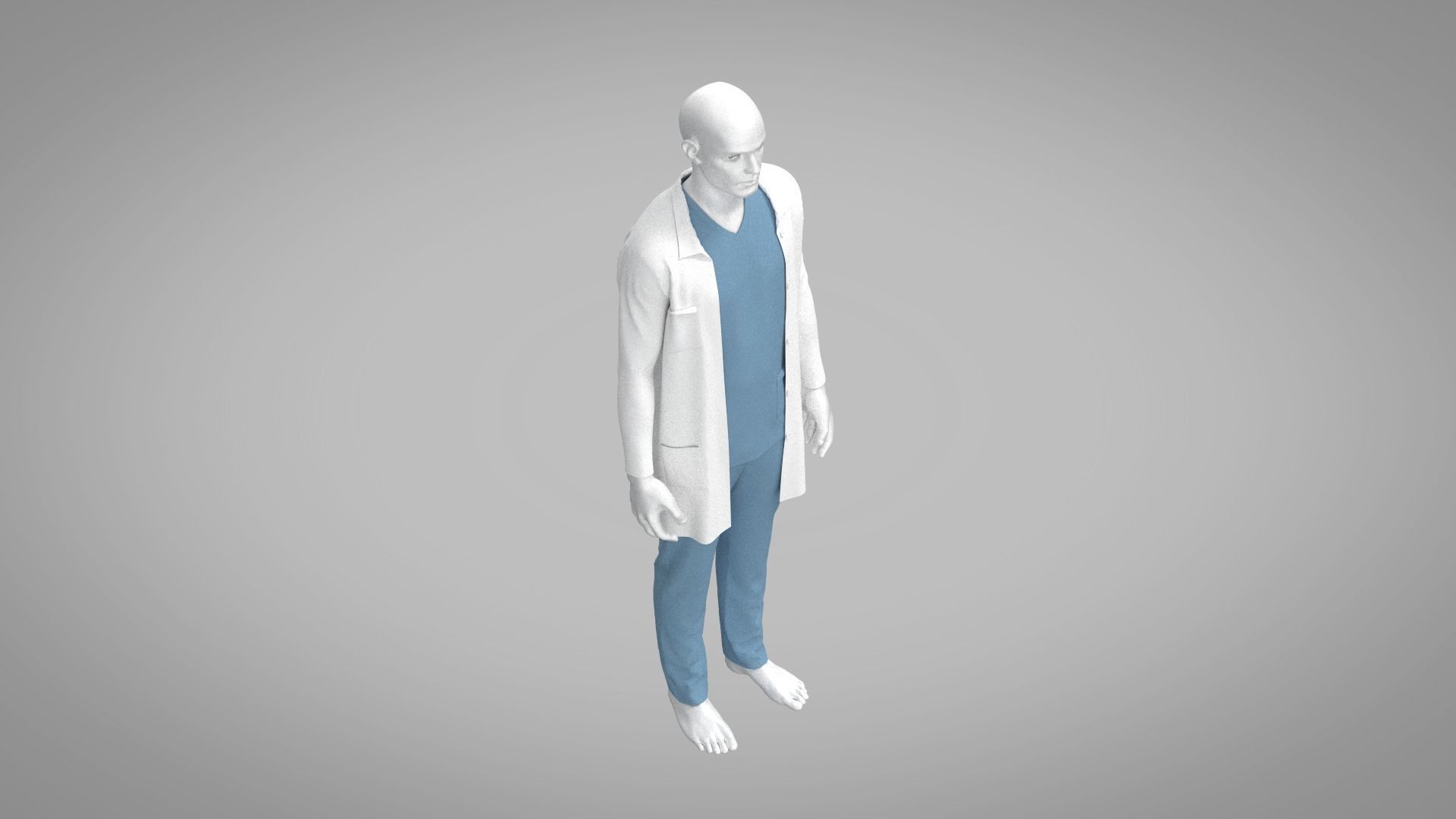 Doctor Cloth Low-poly 3D model_3