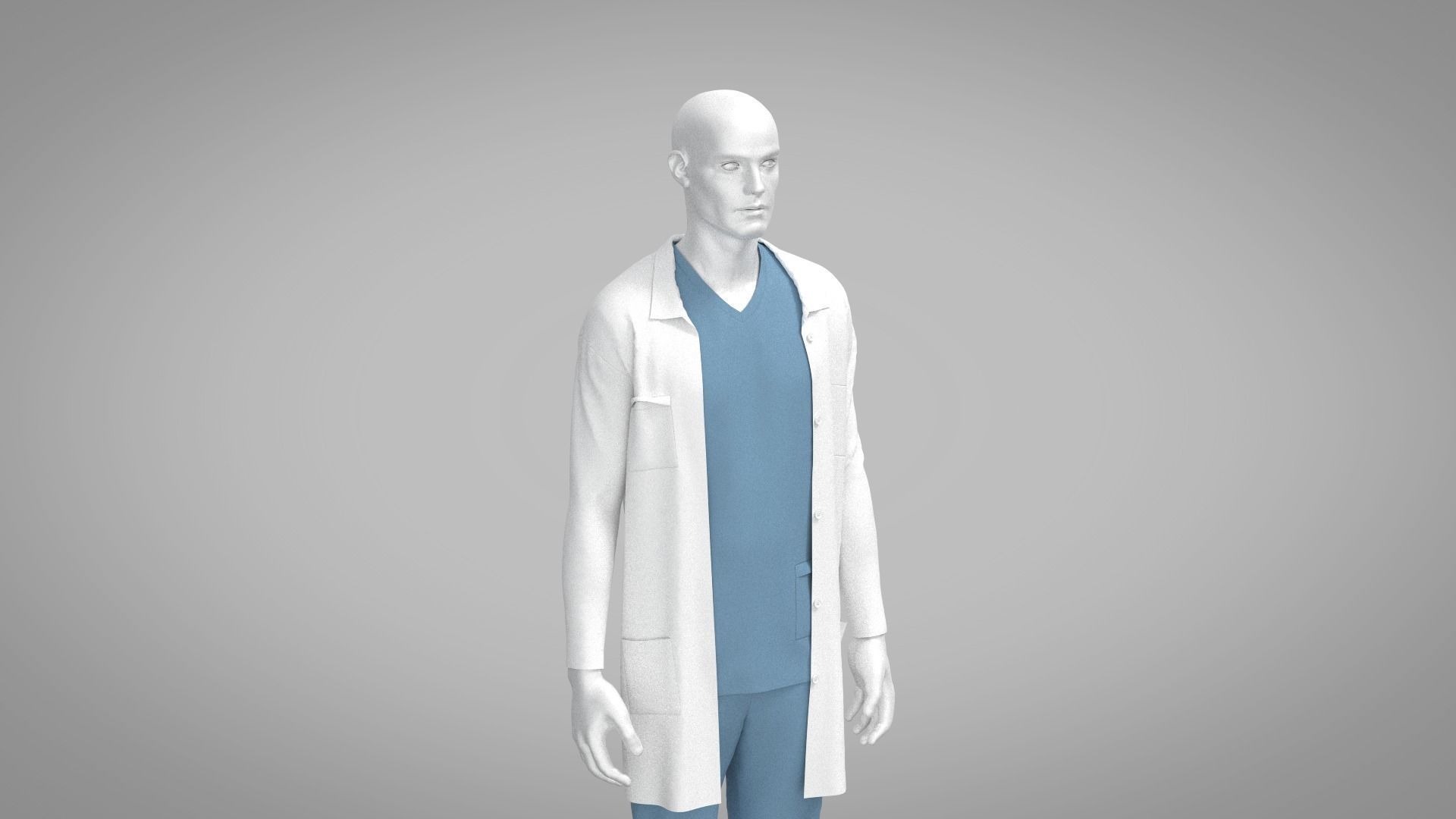 Doctor Cloth Low-poly 3D model_6
