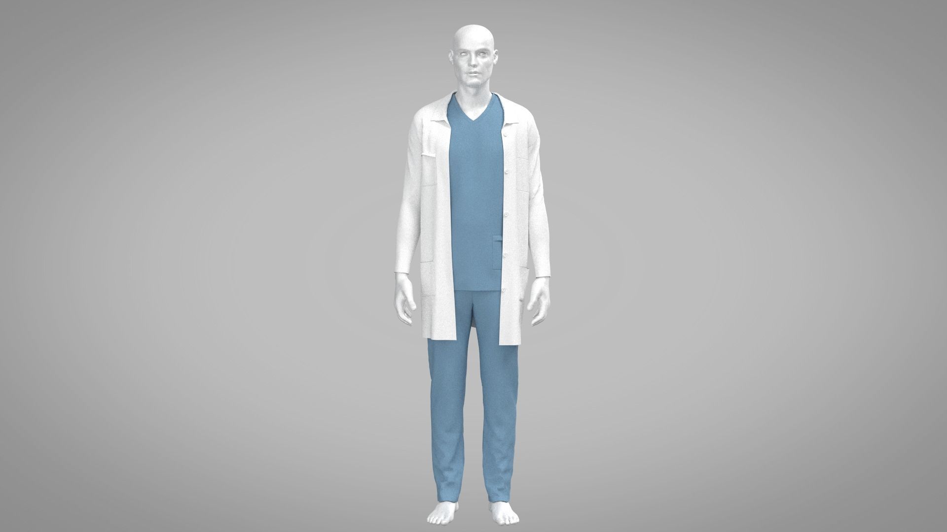 Doctor Cloth Low-poly 3D model_1