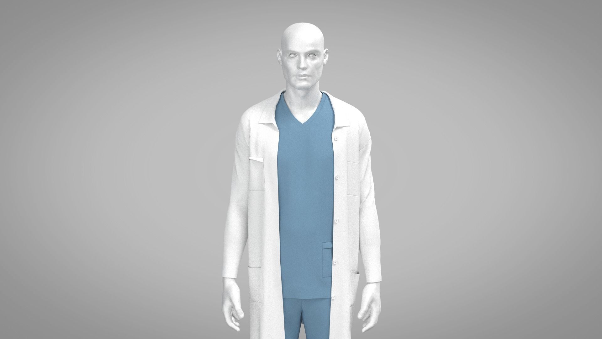 Doctor Cloth Low-poly 3D model_7